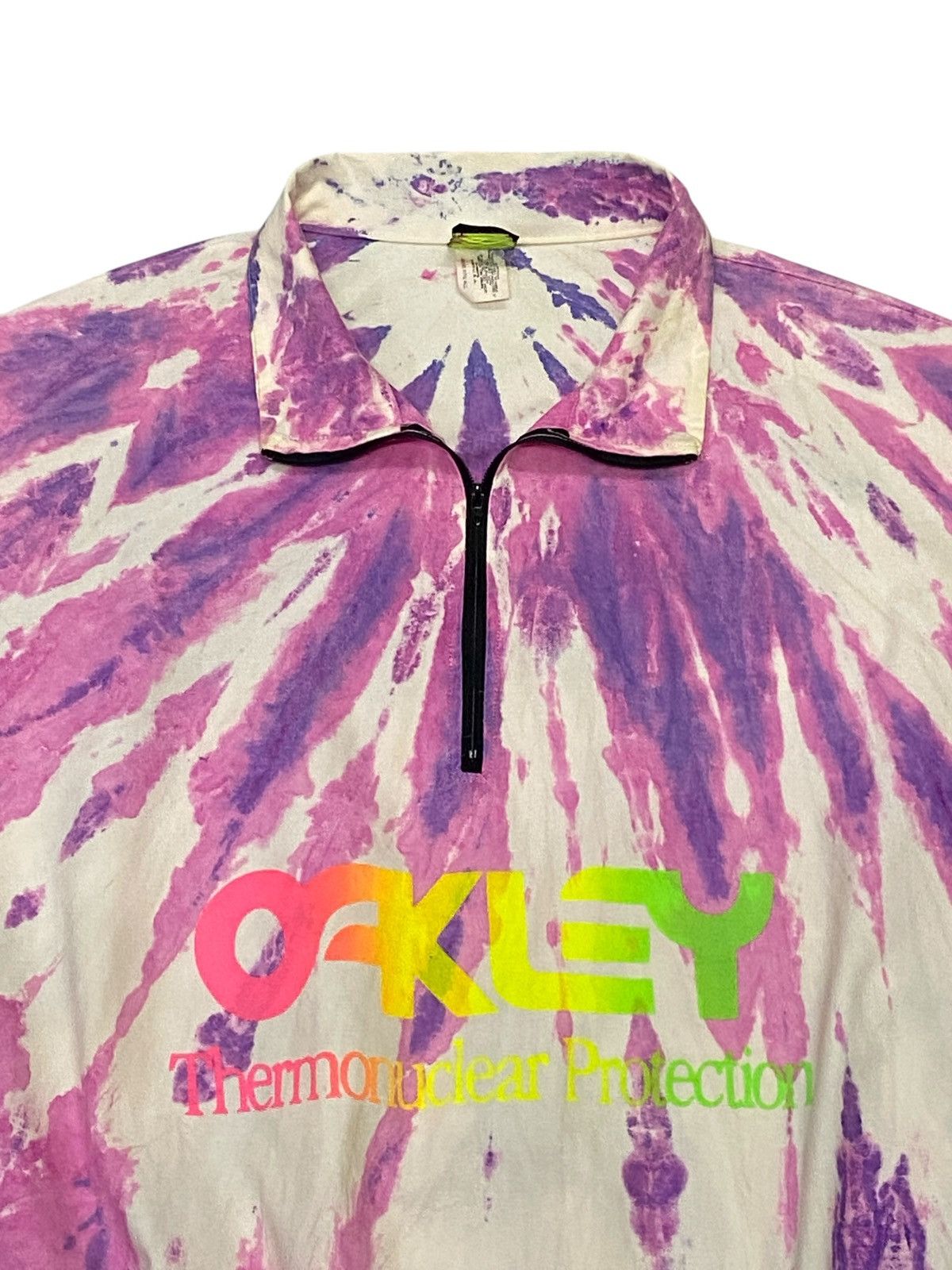Oakley Vintage Oakley Thermonuclear Protection Tie Dye Half Zip Size US XL / EU 56 / 4 - 4 Thumbnail