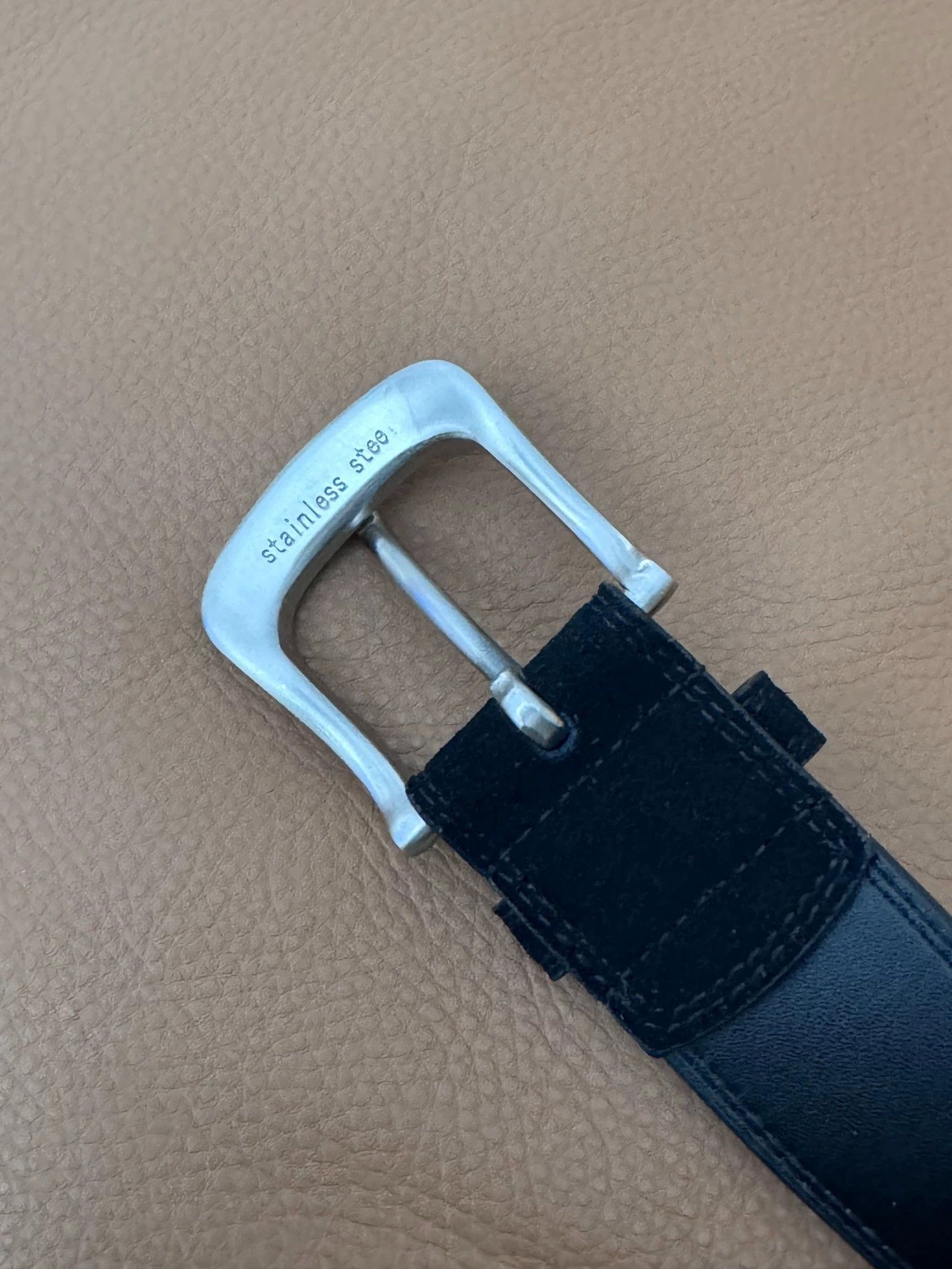 Other spiiin 22ss heavy buckle cowhide & suede belt Size 34 - 3 Thumbnail