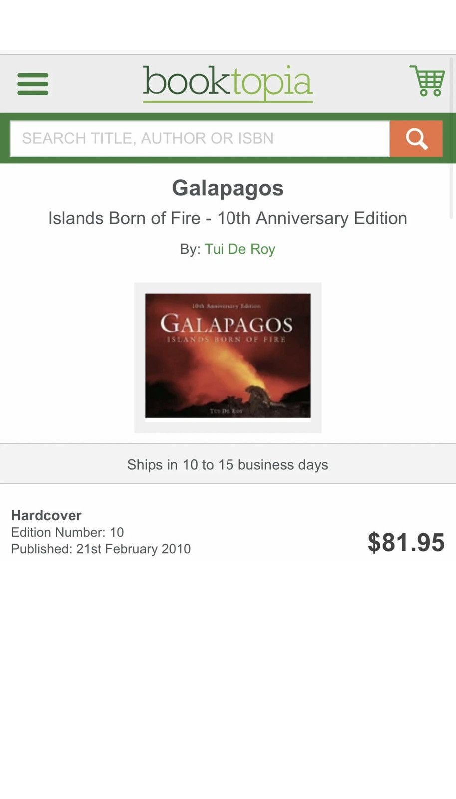 Other NEW Galapagos: Islands Born of Fire - Lim.Edition RRP $81.95 Size ONE SIZE - 2 Thumbnail