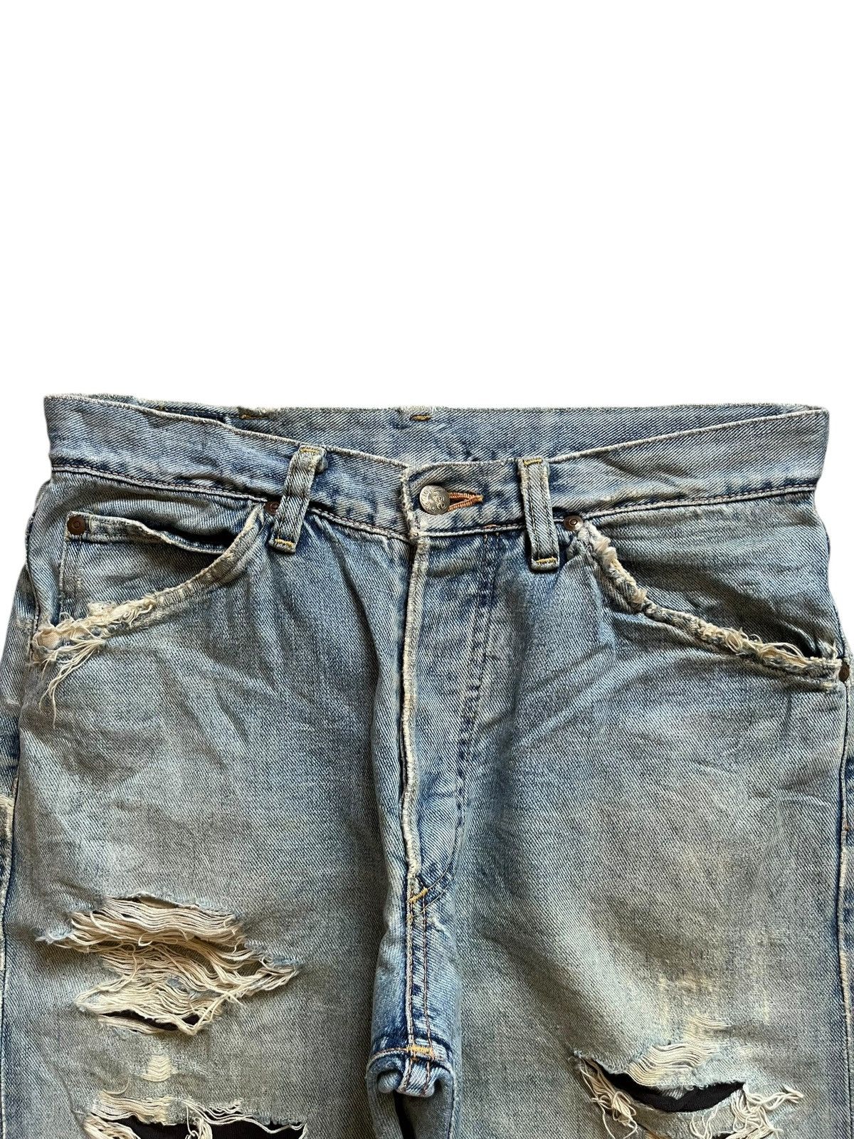 Japanese Brand × Lee Vintage Lee Japanese Selvedge Blue Wash Distress Baggy Jeans Size US 31 - 5 Thumbnail