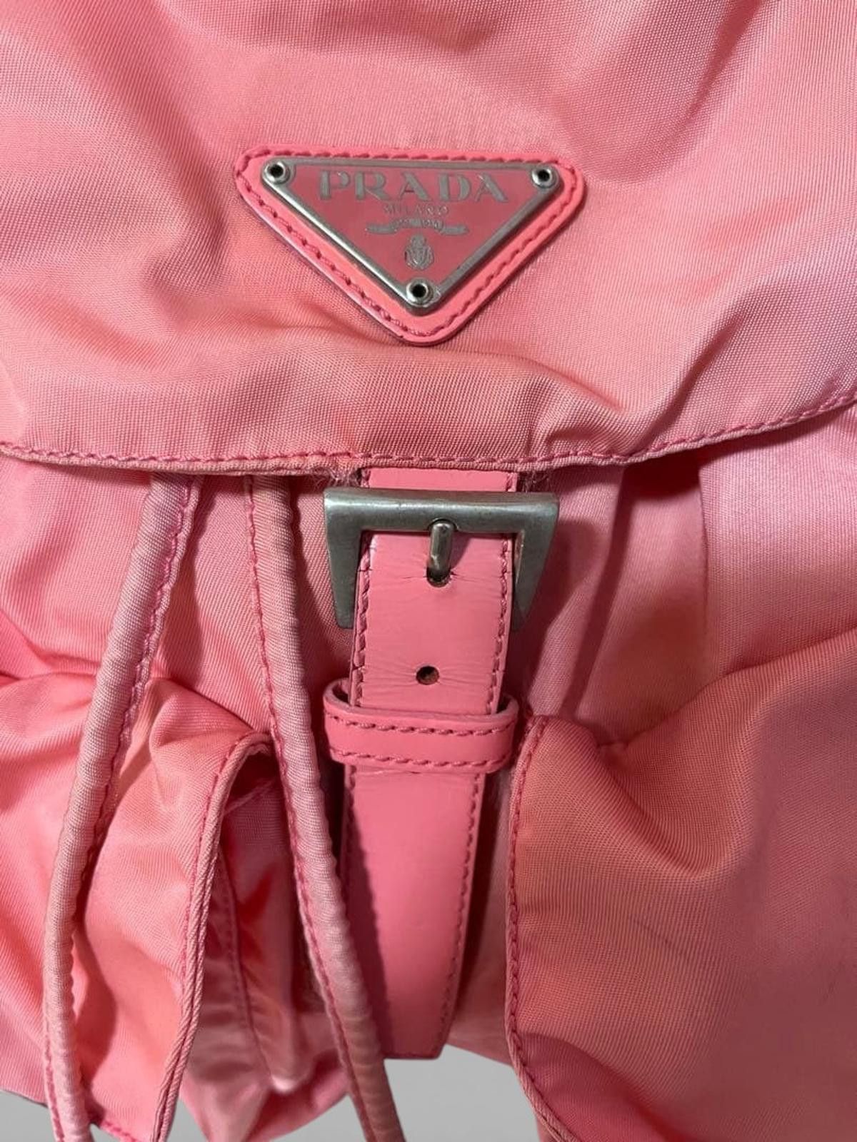 Prada Prada - Pink Nylon Backpack Buckle Detail Size ONE SIZE - 2 Thumbnail