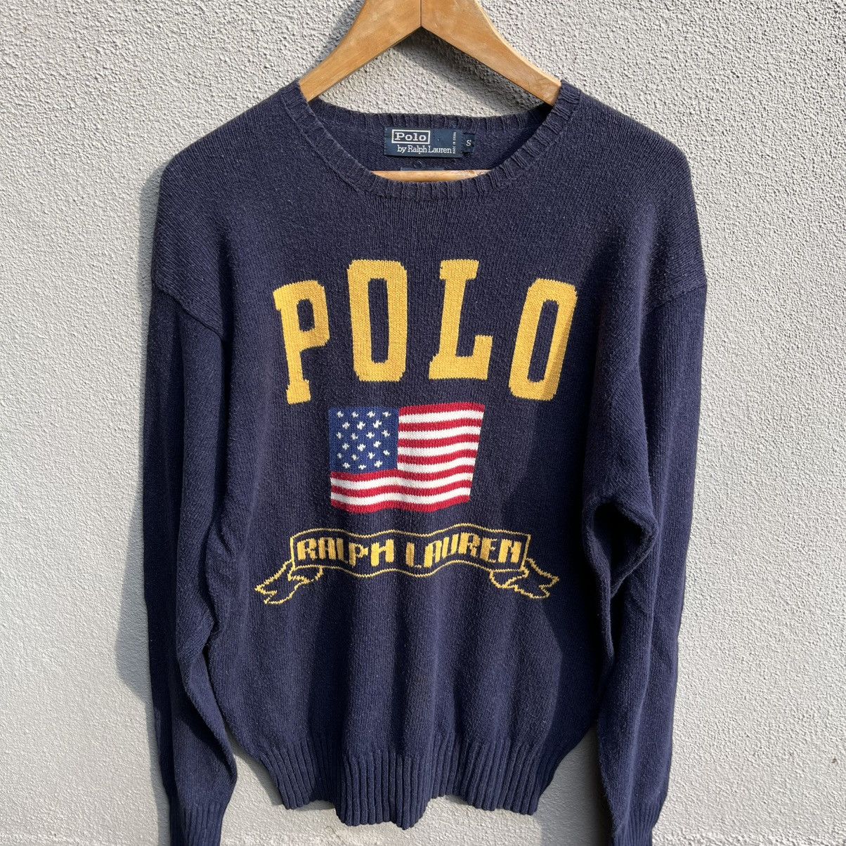 Polo Ralph Lauren Vintage POLO RALPH LAUREN usa flag crewneck Size US M / EU 48-50 / 2 - 2 Thumbnail