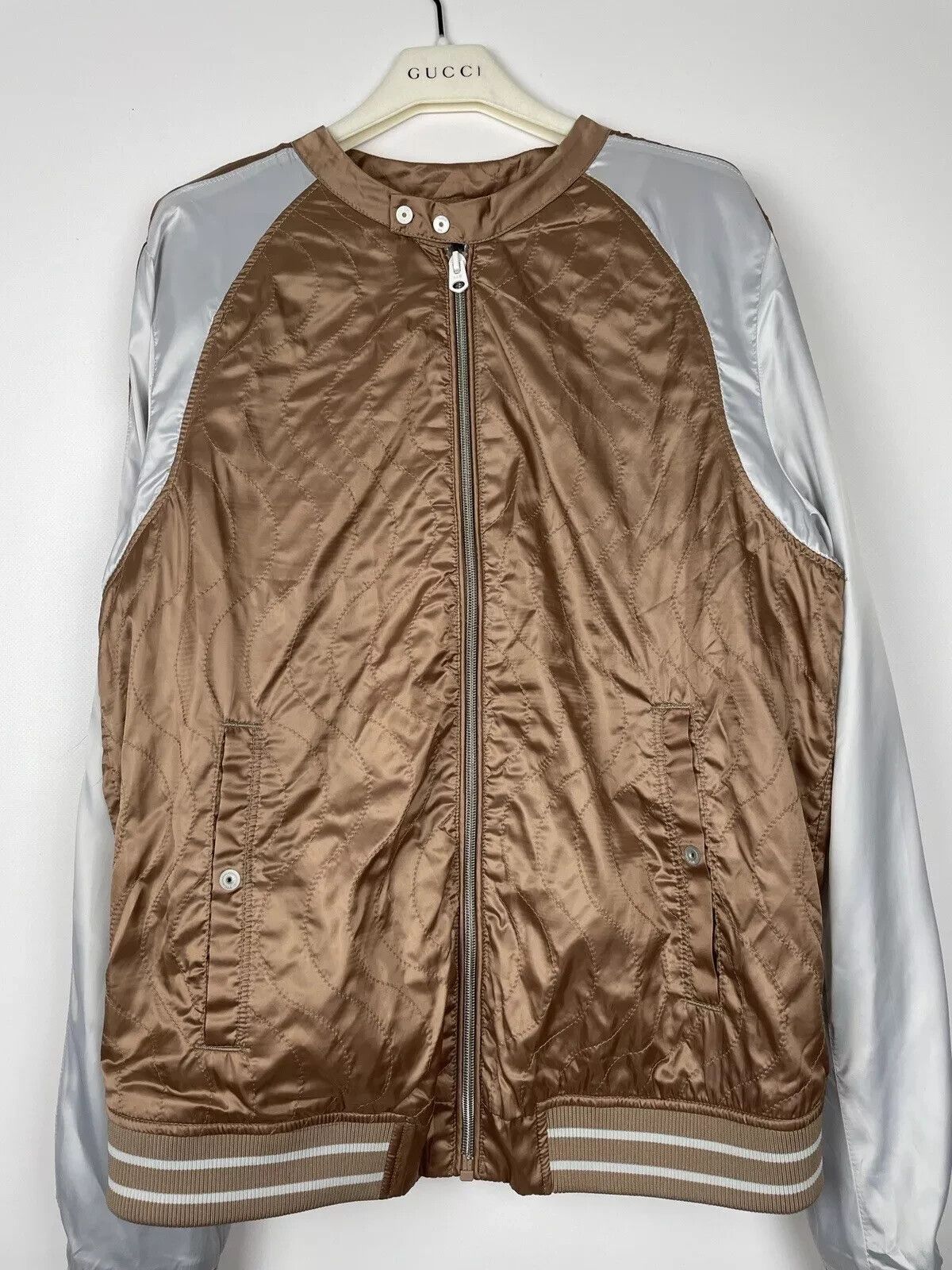 G-Star G-STAR RAW Baseball Quilted Womens Bomber Jacket Mocha Size L / US 10 / IT 46 - 3 Thumbnail