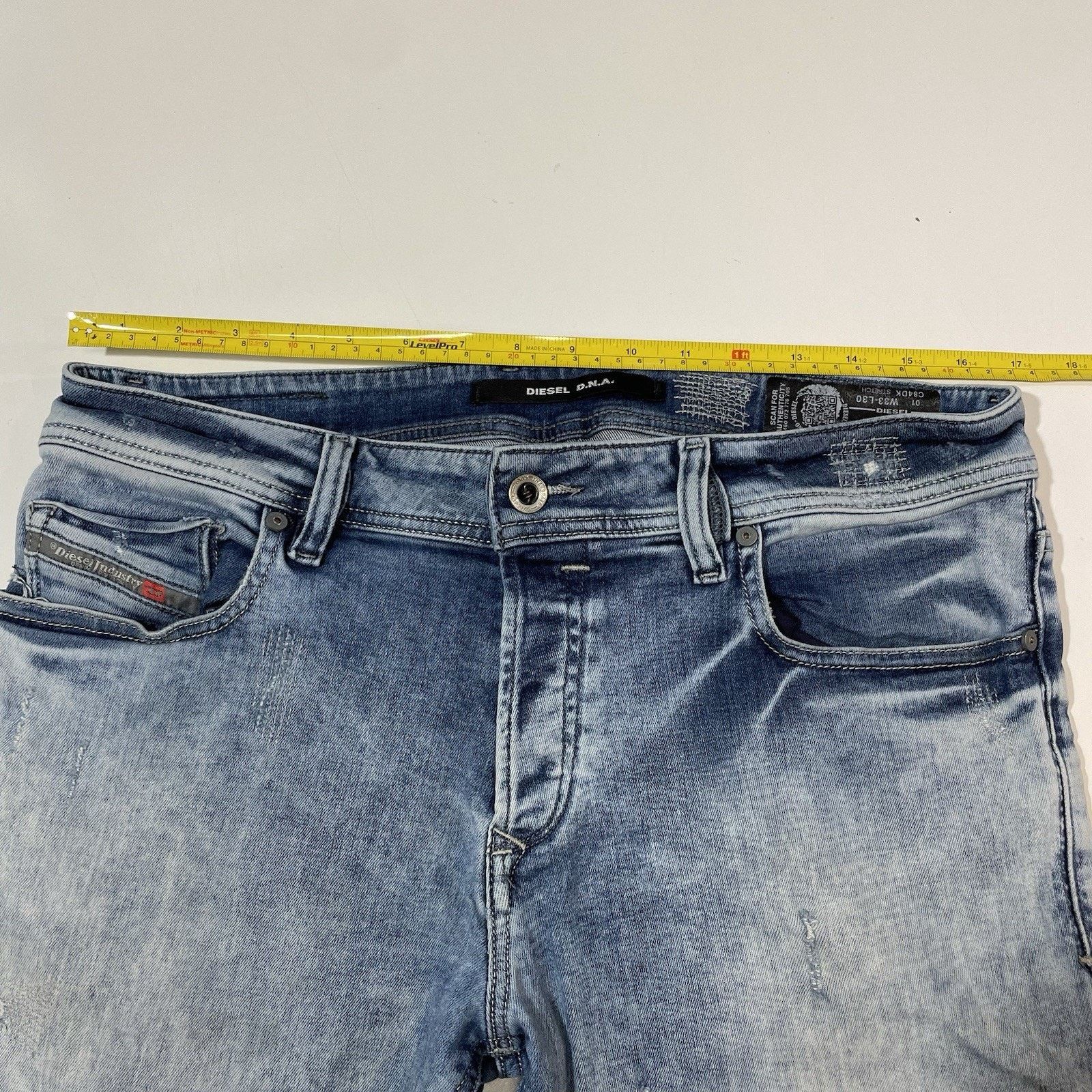 Diesel Diesel Jeans Men’s Blue Denim Sleenker Skinny *Flawed 33x30 Size US 33 - 9 Thumbnail
