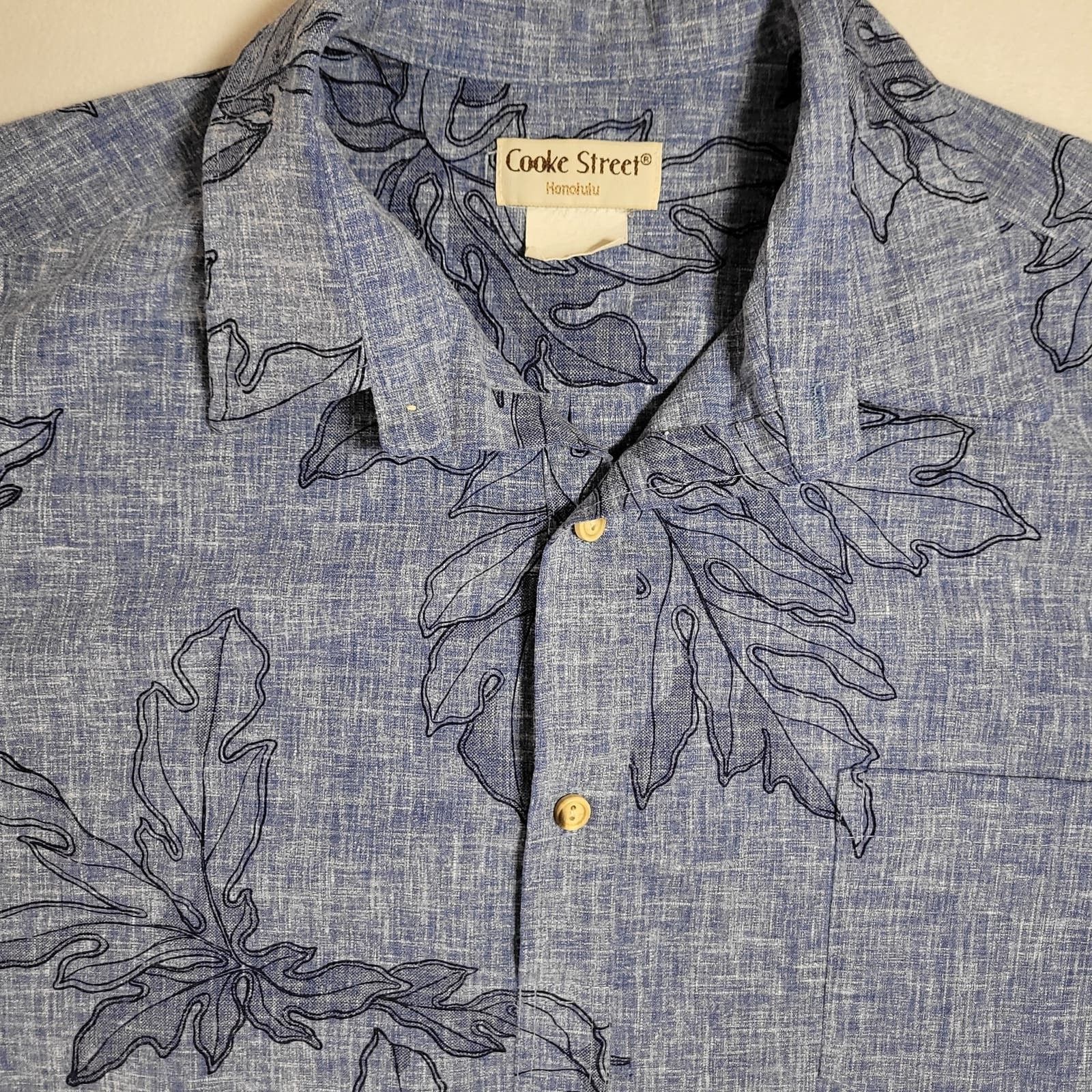 Vintage Vintage Cooke Street Hawaiian Shirt 3/4 Button Front Blue L Size US L / EU 52-54 / 3 - 5 Thumbnail