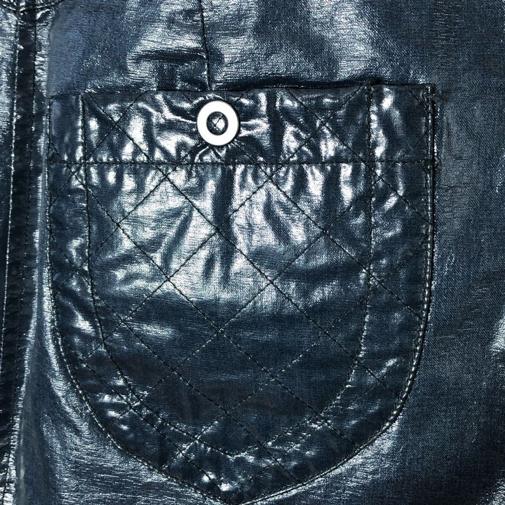 Free People NWOT FREE PEOPLE shiny blue vegan leather mini skirt sz S Size 28" / US 6 / IT 42 - 4 Thumbnail