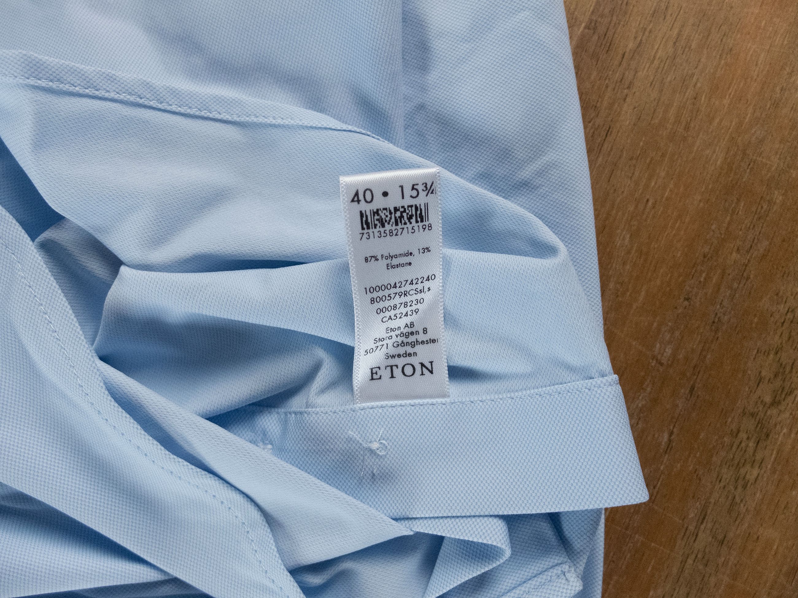 Eton ETON of Sweden slim fit blue muscle dress shirt 40 Medium Size US M / EU 48-50 / 2 - 7 Thumbnail