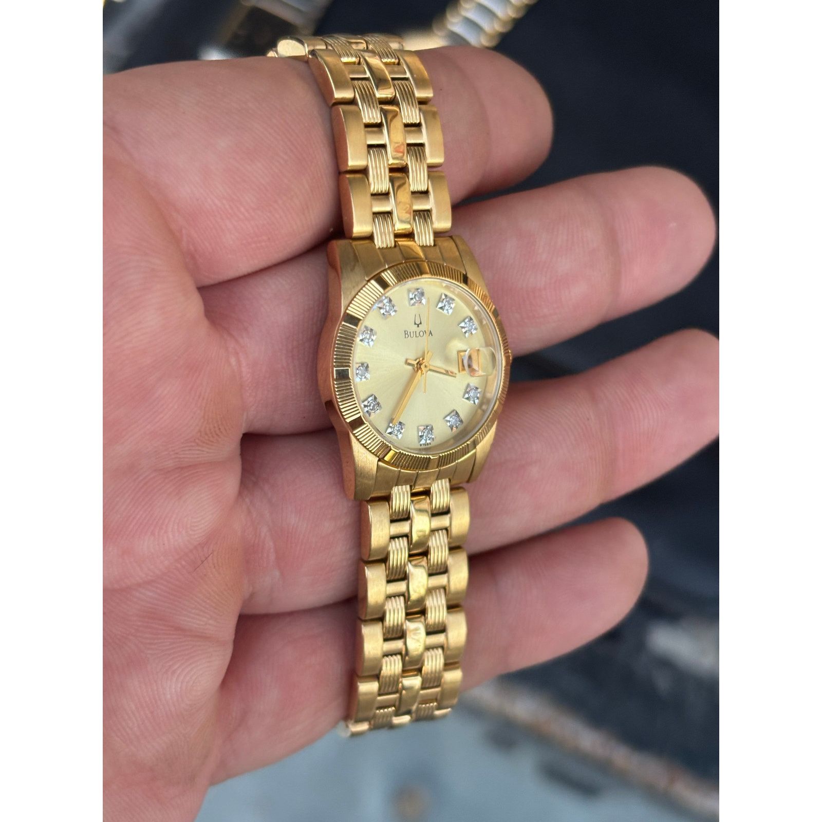 Bulova Bulova C960496 Diamond Accent Gold Tone Women’s Watch. Size ONE SIZE - 11 Thumbnail