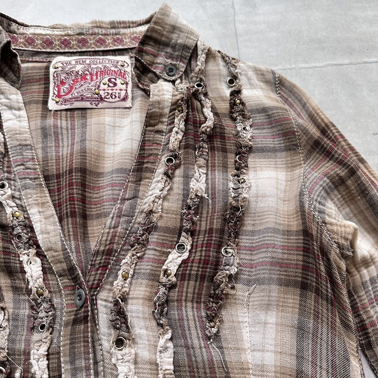 Hysteric Glamour × Undercover Eyelets Checkered Button Punk Shirt LGB If Six Was Nine Vibe Size S / US 4 / IT 40 - 4 Thumbnail