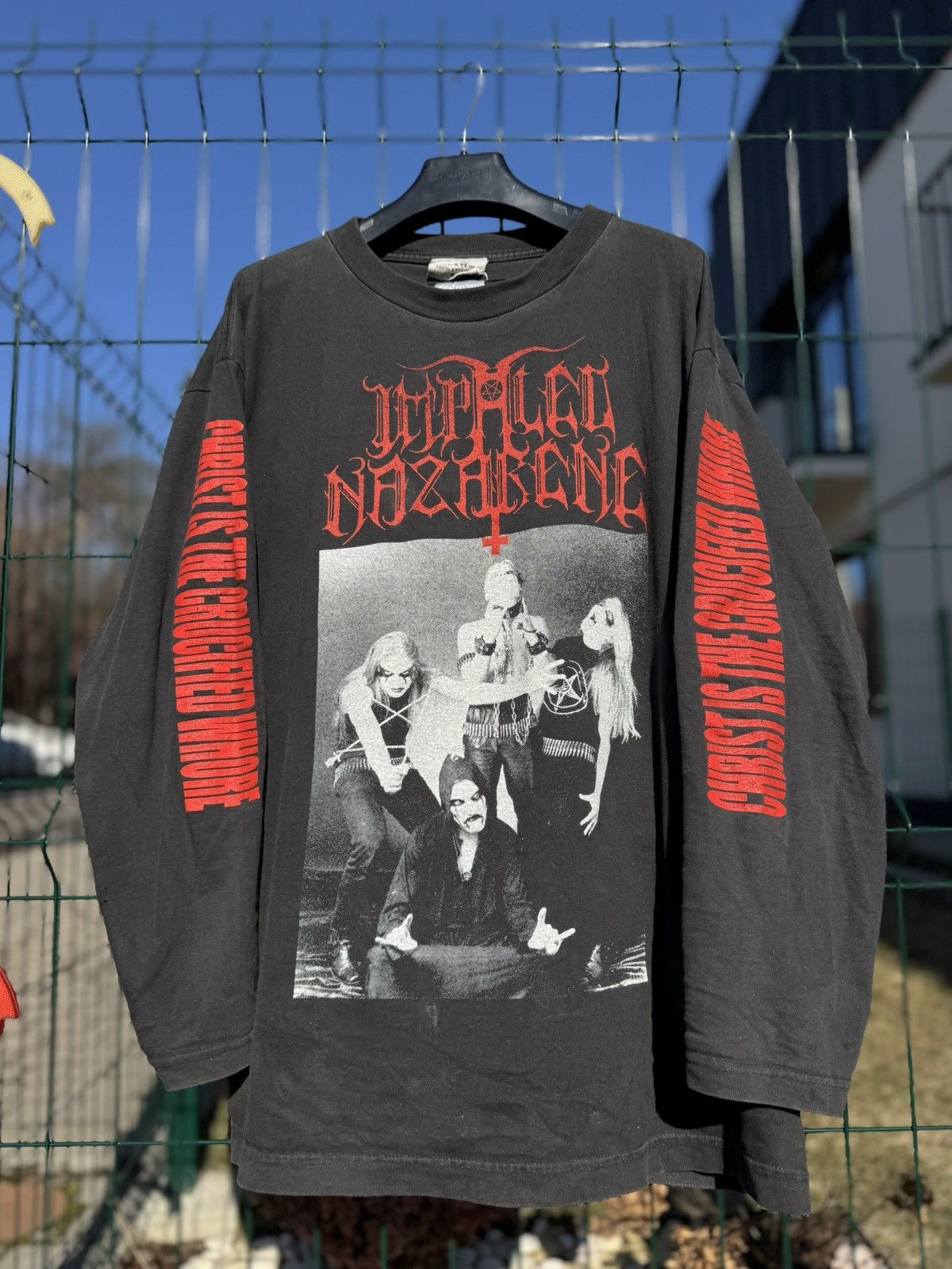 Band Tees Vintage 1993 Impaled Nazarene Christ Is The Crucified Whore Size US XL / EU 56 / 4 - 1 Thumbnail