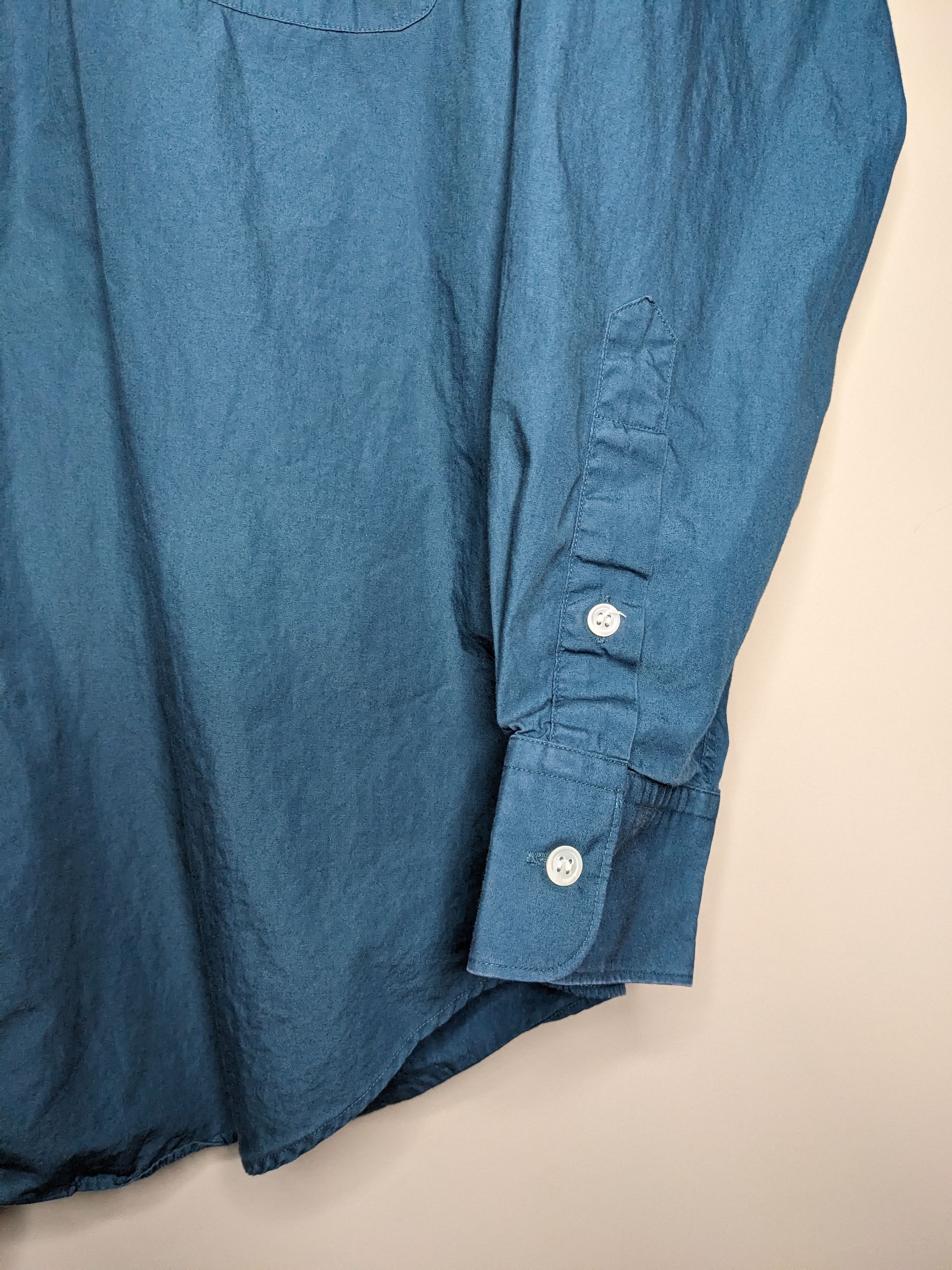 Kenzo VINTAGE Kenzo Homme Button Up Shirt Large Teal Pocket 90s Size US L / EU 52-54 / 3 - 3 Thumbnail