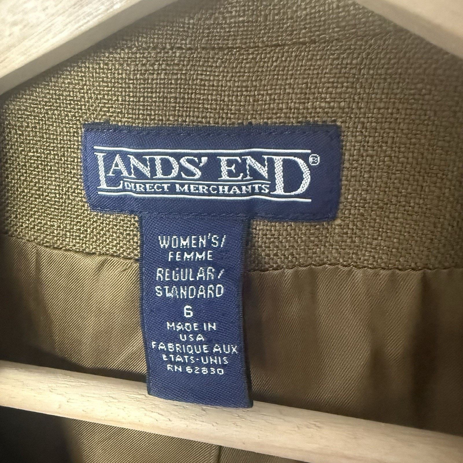 Lands' End Lands’ End Linen Blend Blazer Green Career Office Classic Size M / US 6-8 / IT 42-44 - 3 Thumbnail