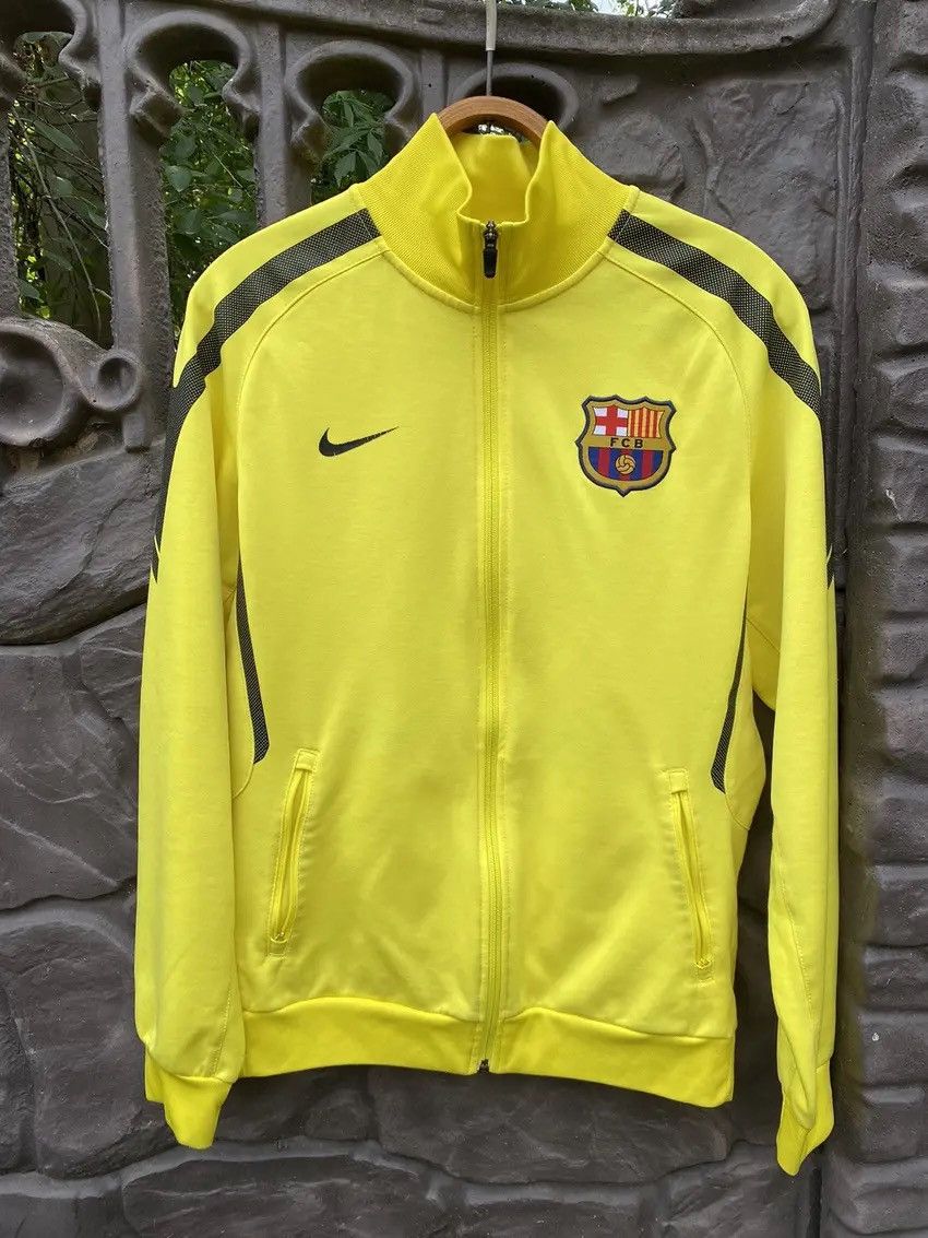 Nike × Vintage Nike FC Barcelona Jacket Yellow Black Mens Full Zip Track Size US M / EU 48-50 / 2 - 1 Thumbnail