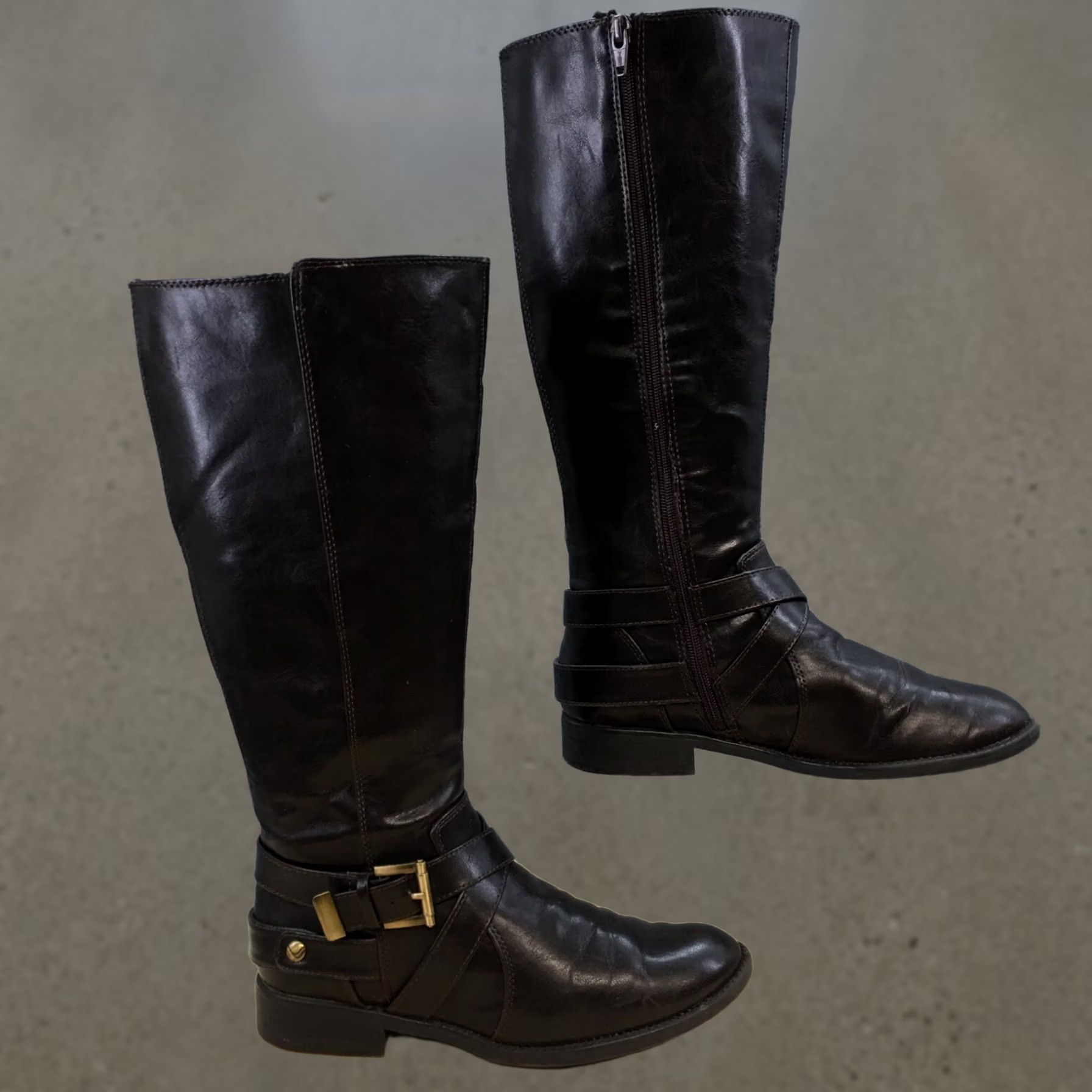 Vintage LifeStride Boots Womens 7 Wide WC Racey Knee High Tall Riding Brown Zipper Size US 7 / IT 37 - 1 Thumbnail