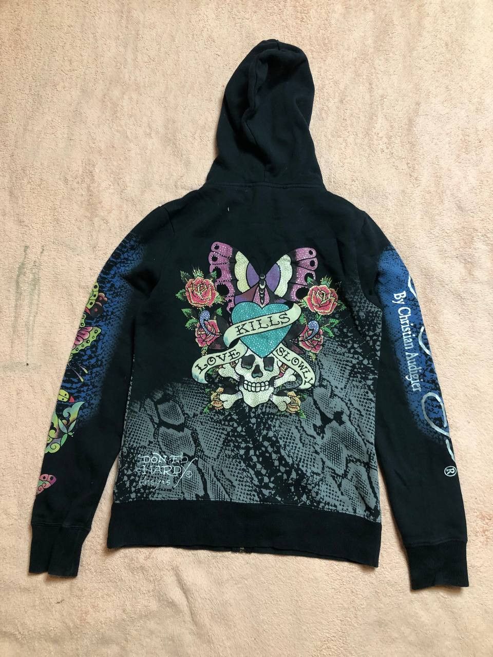 Ed Hardy Vintage Ed Hardy Big Y2K Logo Full Zip Hoodie Size S Size S / US 4 / IT 40 - 16 Thumbnail