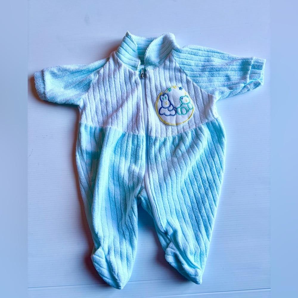 Designer Vintage Baby Boy Pajamas with Zipper Size ONE SIZE - 1 Thumbnail