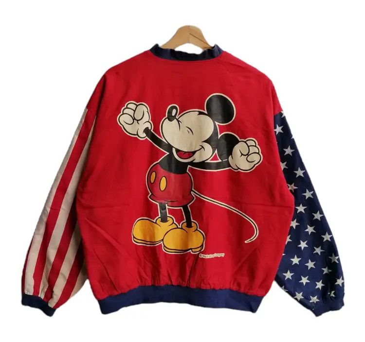 Japanese Brand Vintage Mickey Mouse POPPINS American Flag Jacket Size US M / EU 48-50 / 2 - 12 Thumbnail