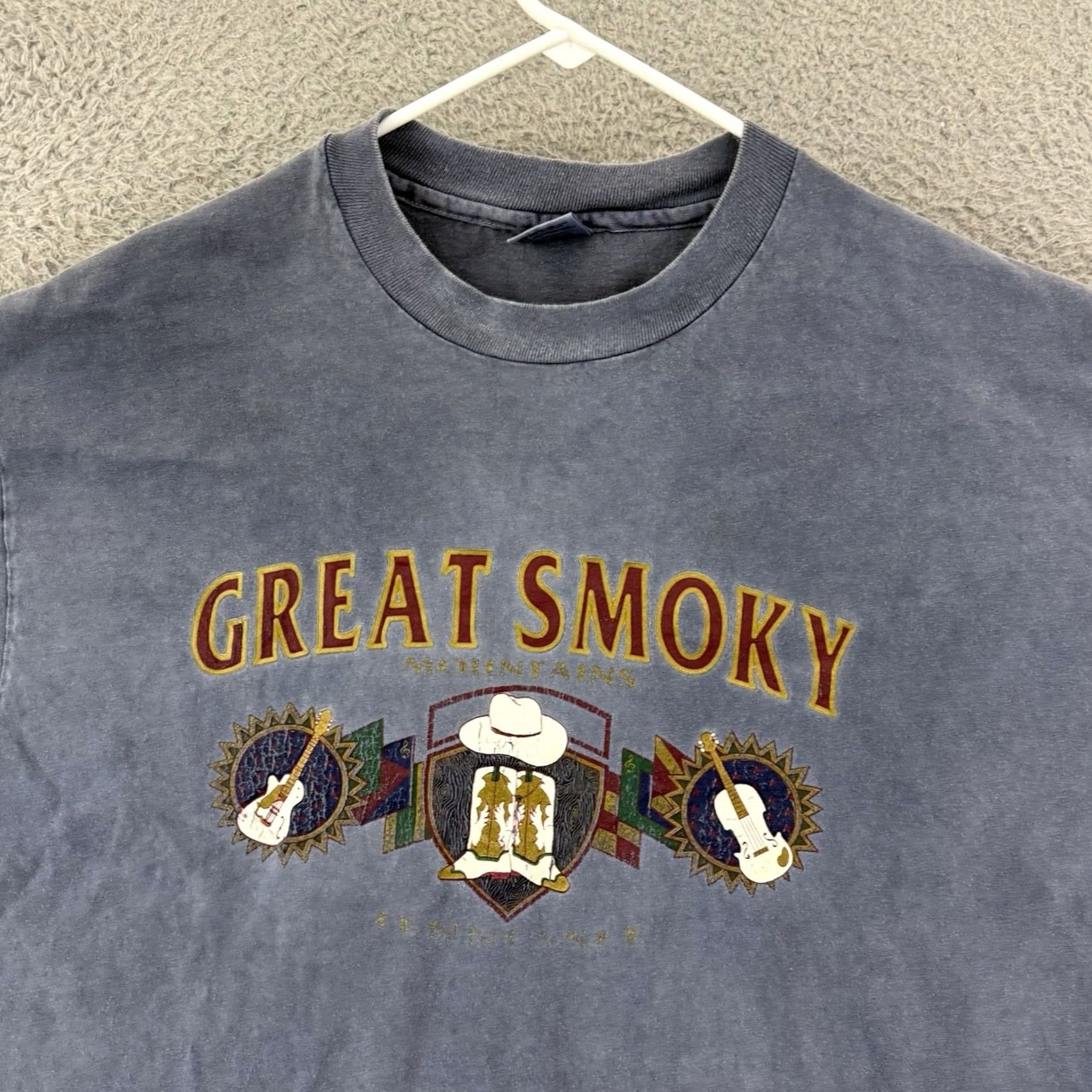 Anvil VINTAGE Great Smoky Mountain Shirt Men’s XL Blue Short Sleeve 90s Nature Outdoor Anvil Logo T-Shirt Mens XL Blue 90s Vintage Shirt Size US XL / EU 56 / 4 - 3 Thumbnail
