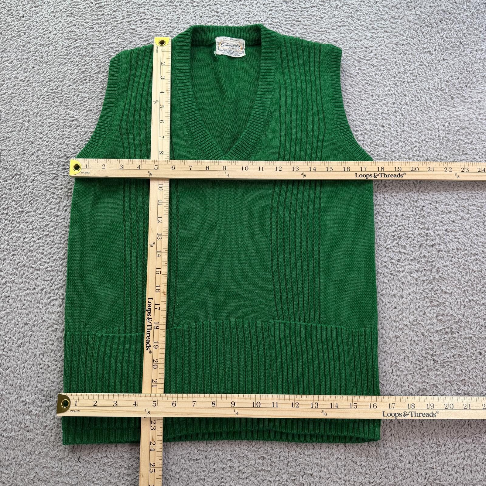 Other Vintage Emerald Green Sweater Vest Womens Grandpa Core M Size M / US 6-8 / IT 42-44 - 3 Thumbnail