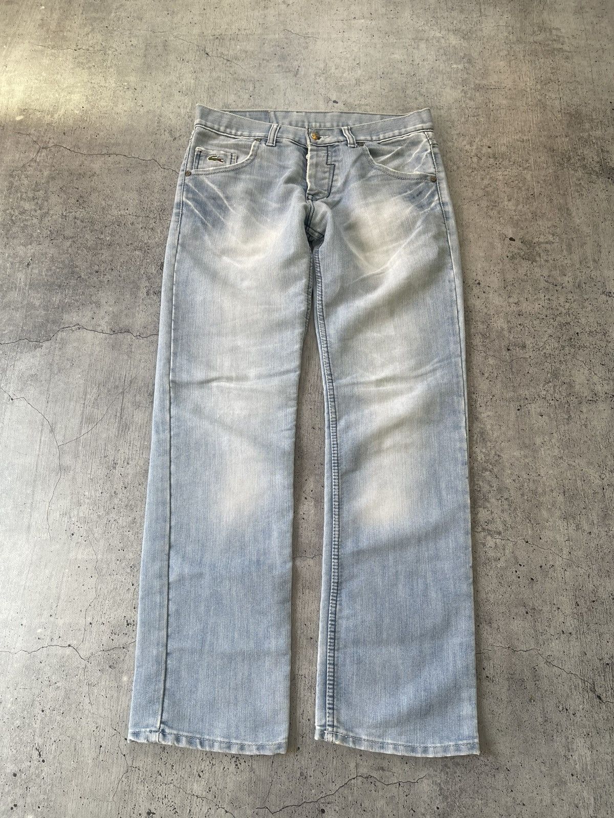 Lacoste × Vintage Crazy Vintage Y2K Baggy Lacoste Essential Denim Jeans Size US 33 - 5 Thumbnail