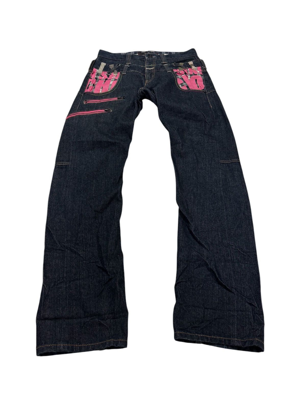 Japanese Brand VINTAGE DOMINATE DOUBLE WAIST CURVED PUNK STYLE DENIM Size US 30 / EU 46 - 18 Thumbnail