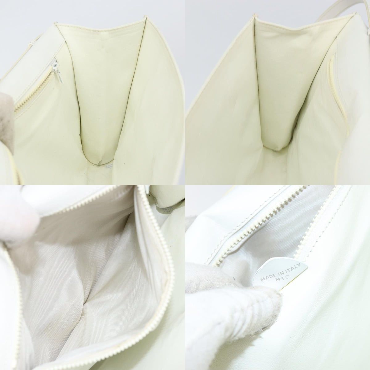Celine CELINE Shoulder Bag Leather White Silver Size ONE SIZE - 12 Thumbnail