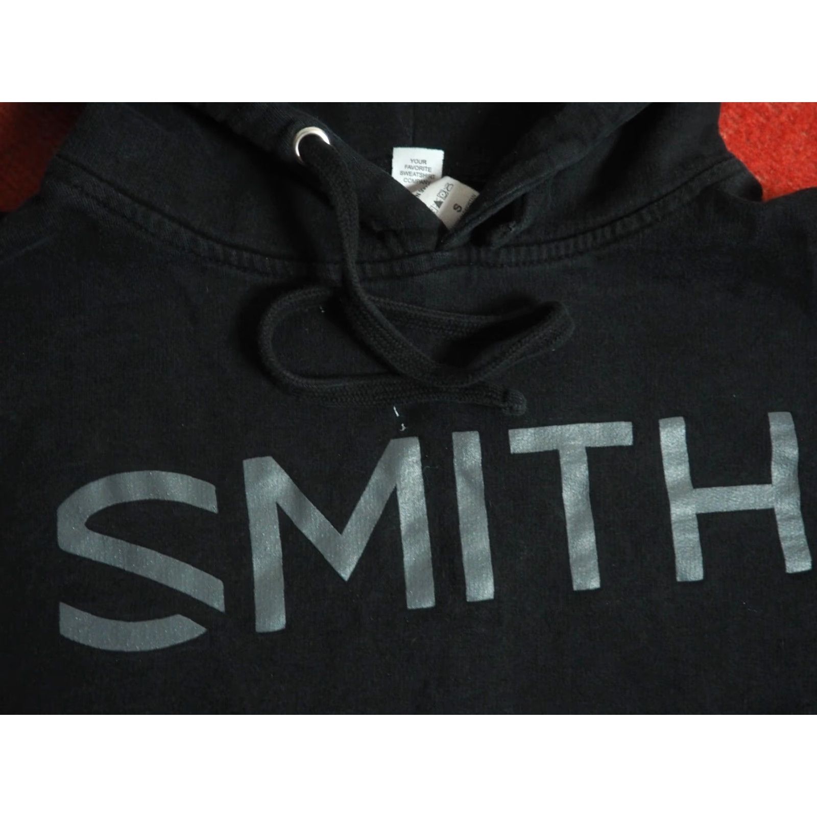 Vintage Smith Hoodie Black Logo Outdoor Mens S Sweatshirt Pullover Fleece Cotton Knitted 20" Pit 24" Length Ski Winter Outdoors Urban Comfort Casual Size US S / EU 44-46 / 1 - 4 Thumbnail