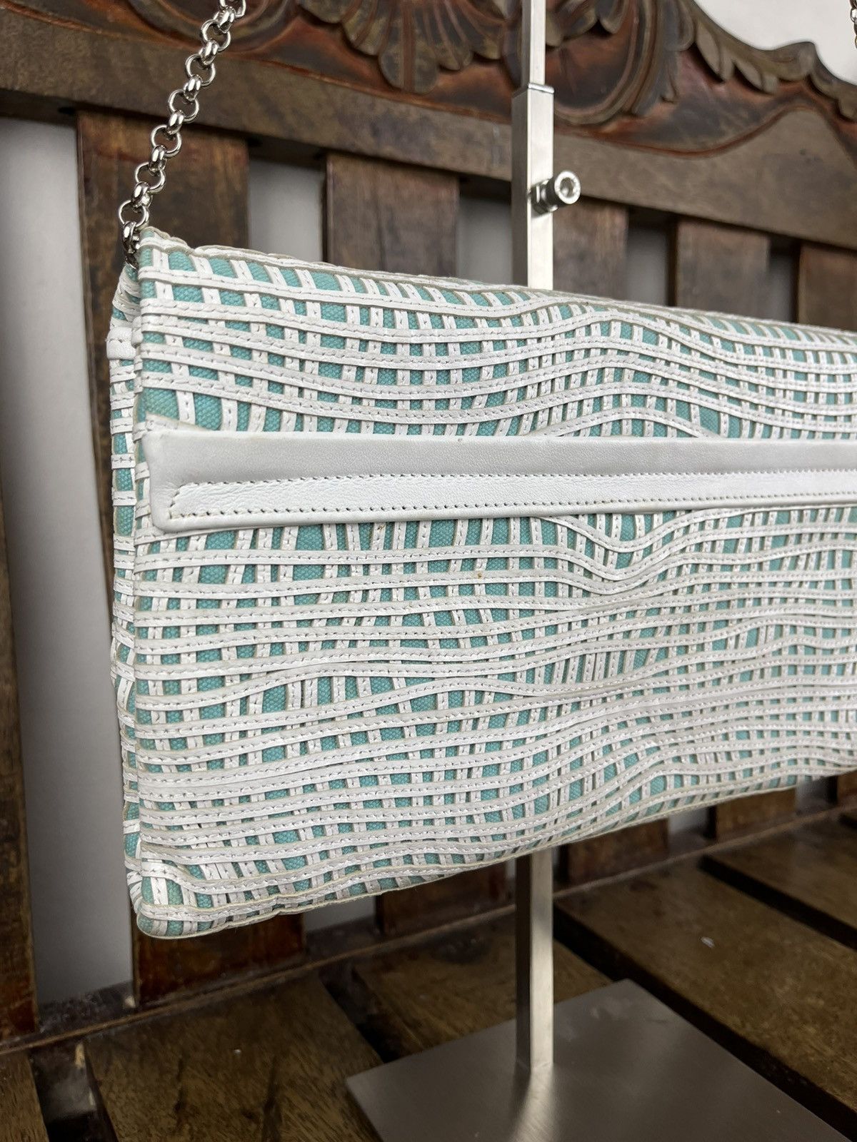 Designer × Tiffany & Co. Tiffany & Co Latice On Linen Flip Lock Shoulder / Clutch Bag Size ONE SIZE - 20 Thumbnail
