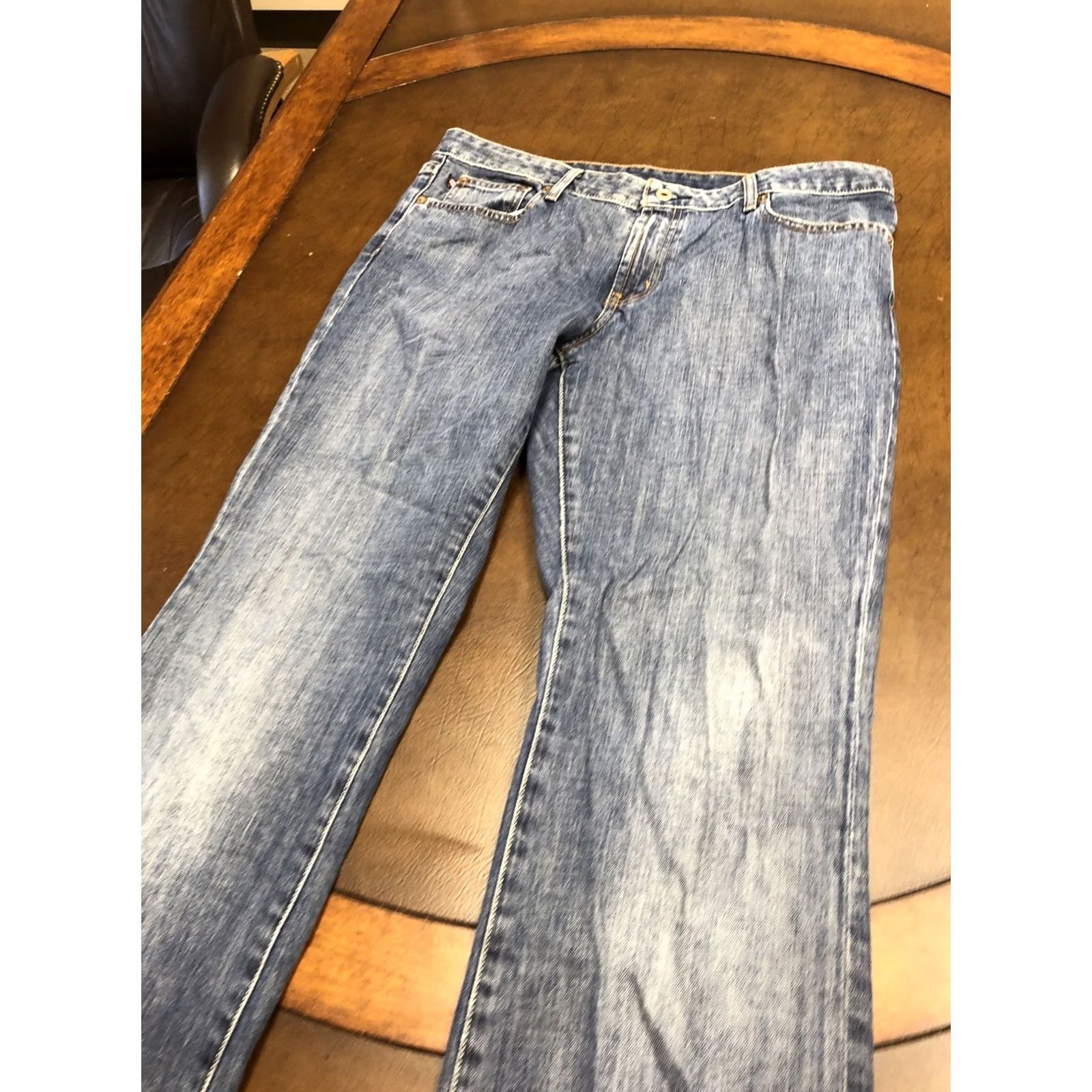 Polo Ralph Lauren VINTAGE Polo Ralph Lauren Women's Kelly Bootcut Jeans Zip Fly 16x32 36x31.5 Blue Denim Logo Regular Modern Classic Womens Size 38" / US 16 / IT 52 - 6 Thumbnail