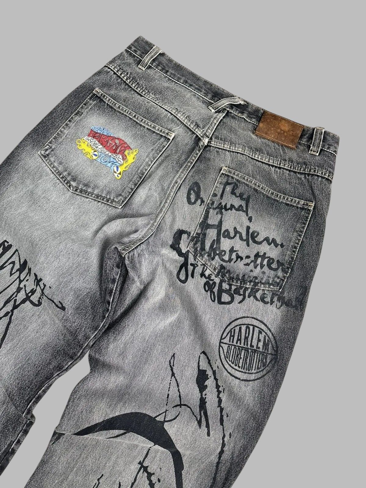 Fubu 90s Hip Hop Fubu Baggy Black Denim Jeans Street JNCO Size US 36 / EU 52 - 8 Thumbnail