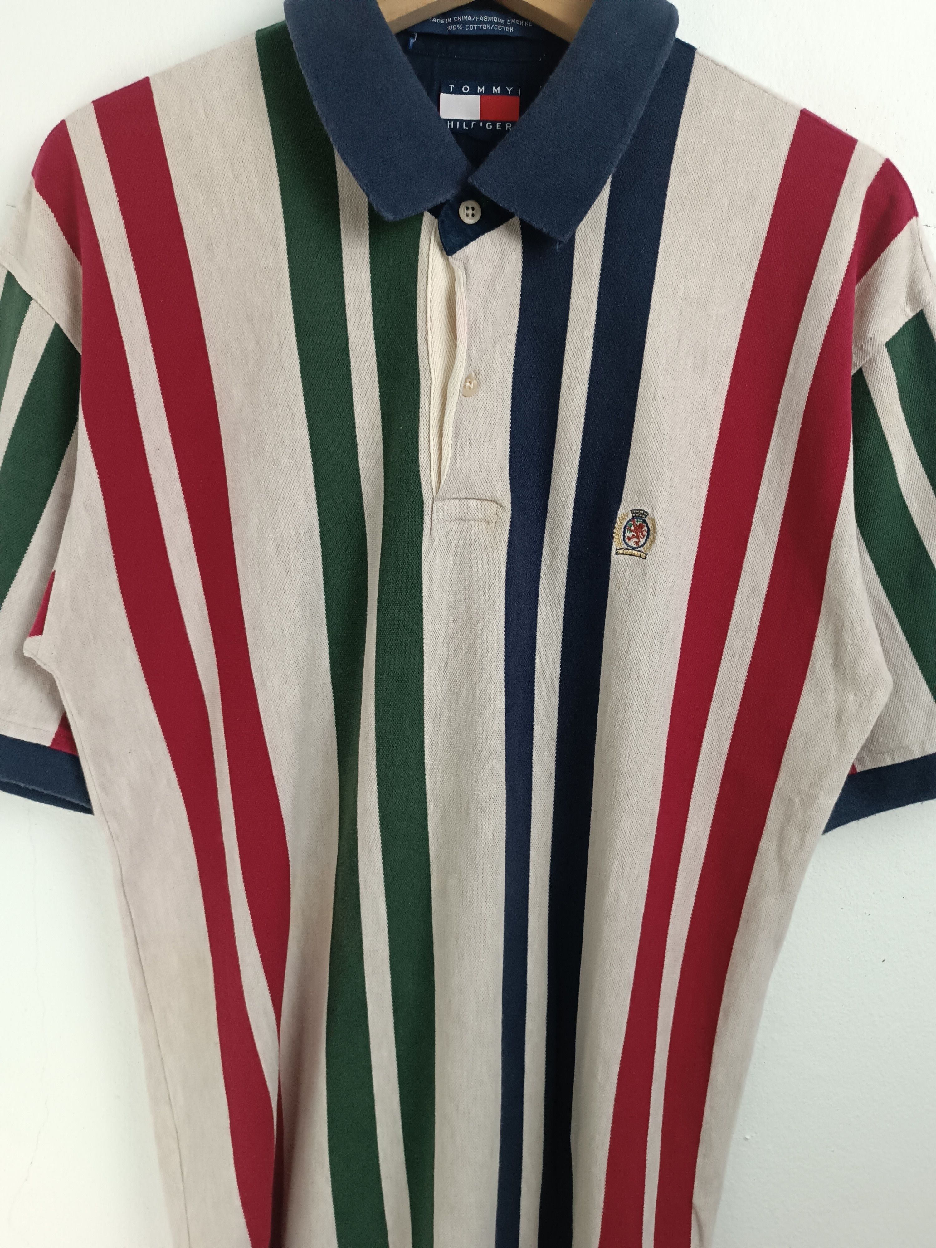 Tommy Hilfiger VINTAGE 90'S TOMMY HILFIGER STRIPE POLO VERY RARE PIECE Size US M / EU 48-50 / 2 - 11 Thumbnail