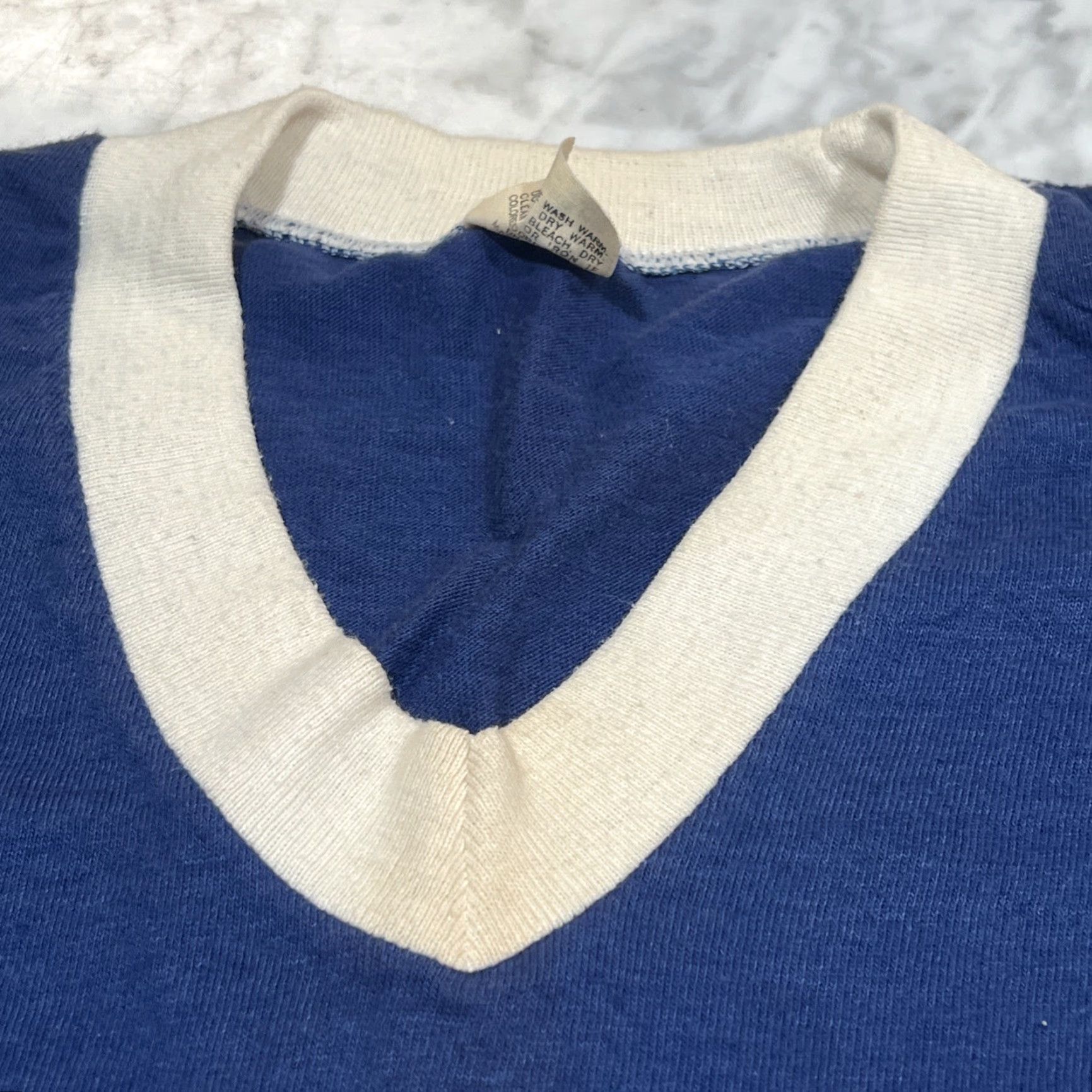 Vintage VINTAGE Pepperdine University “Bruce” Sports Ringer T Shirt XL Blue Men Size US XL / EU 56 / 4 - 7 Thumbnail