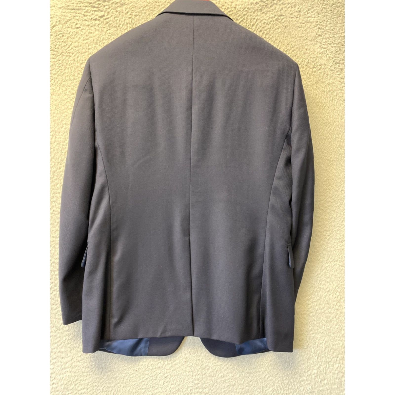Hart Schaffner Marx Hart Schaffner Marx Blazer Jacket Men 38S Wool 2 Button Navy Solid Notch 4-Button Sleeve Union Made Vintage? No Size 38S - 7 Thumbnail