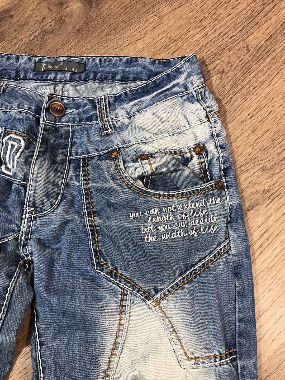 Japanese Brand × Vintage Vintage Distressed K&M Kosmo Lupo Denim Pants Jeans Size US 32 / EU 48 - 5 Thumbnail