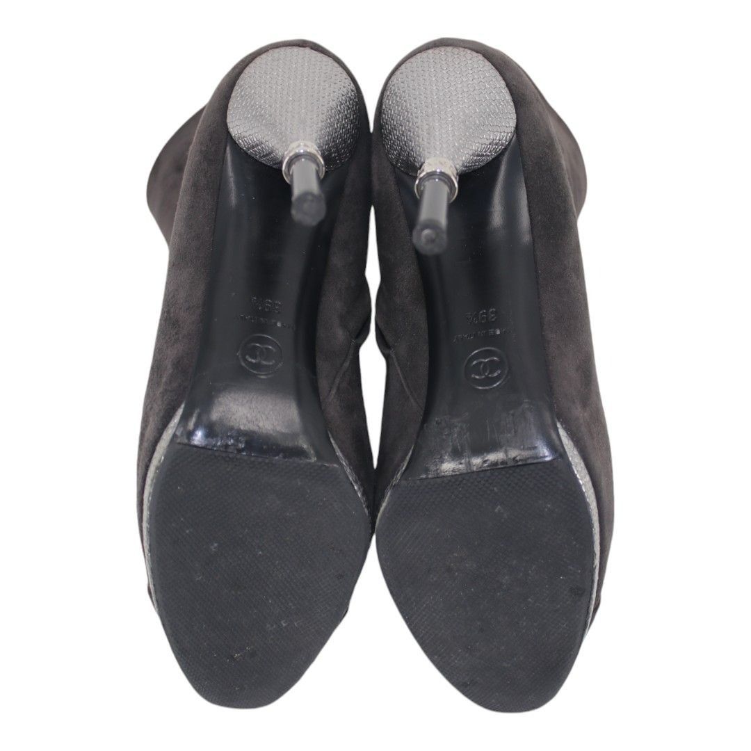 Chanel Chanel Suede Interlocking CC Logo High Heel Ankle Booties Size US 8.5 / IT 38.5 - 9 Thumbnail
