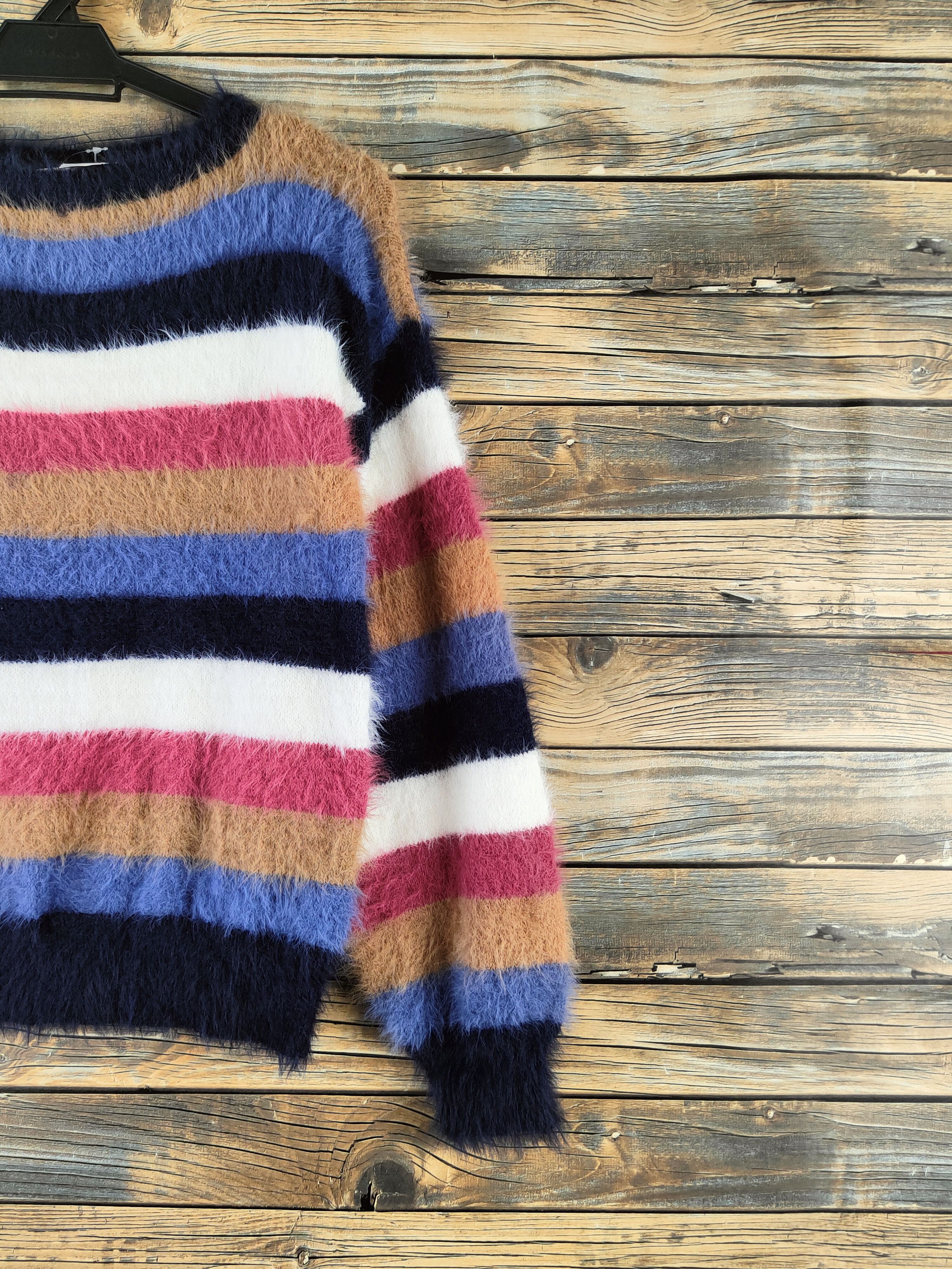 Japanese Brand DL Anap mimpi Mix color Fur Mohair Knitwear #46-990 Size M / US 6-8 / IT 42-44 - 5 Thumbnail