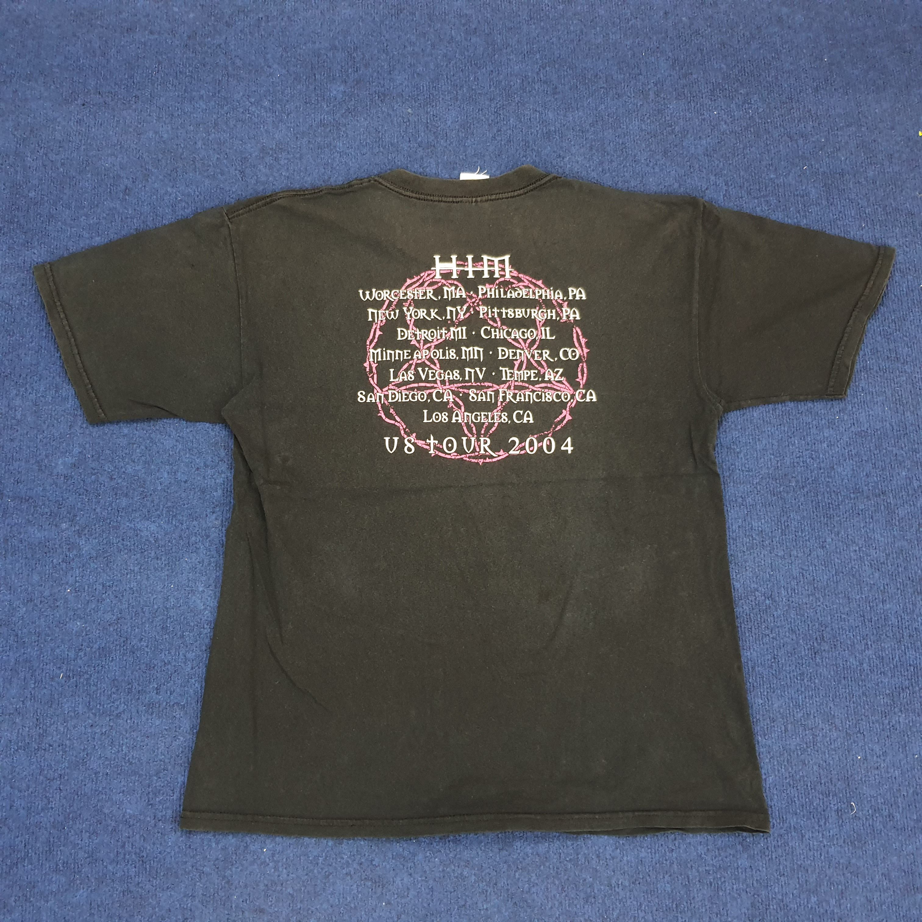 Band Tees × Vintage Vintage HIM 2005 Rock Band Tour T-shirt Size US L / EU 52-54 / 3 - 4 Thumbnail