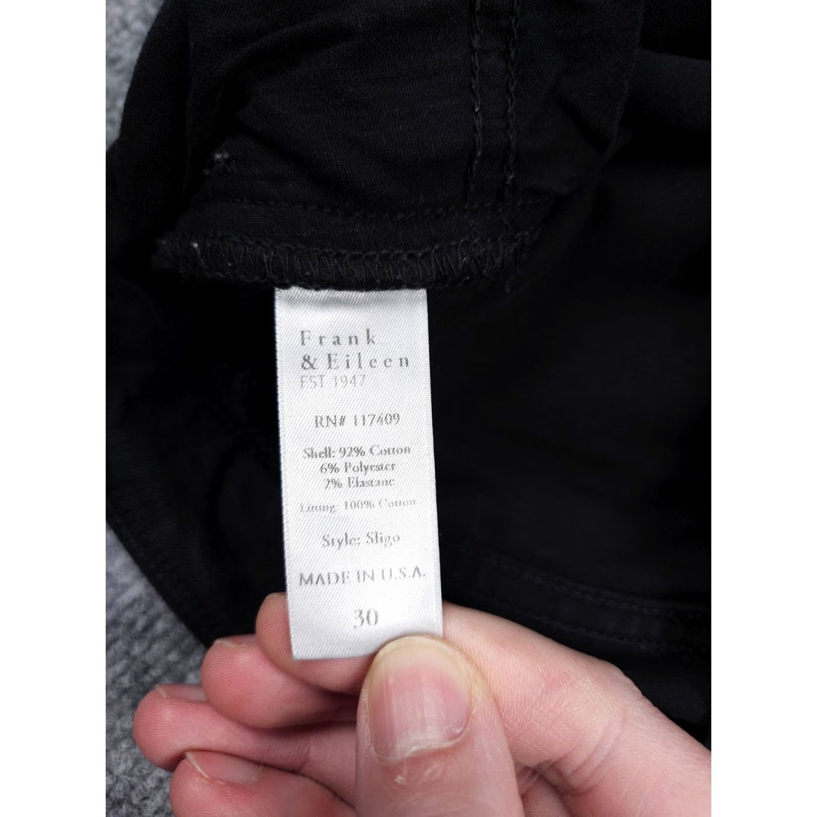 Frank & Eileen Frank & Eileen Sligo Jeans Pants Women's 30 Black Cotton Stretch Denim 5-Pocket Regular Skinny Jeans” Size 30" / US 8 / IT 44 - 6 Thumbnail