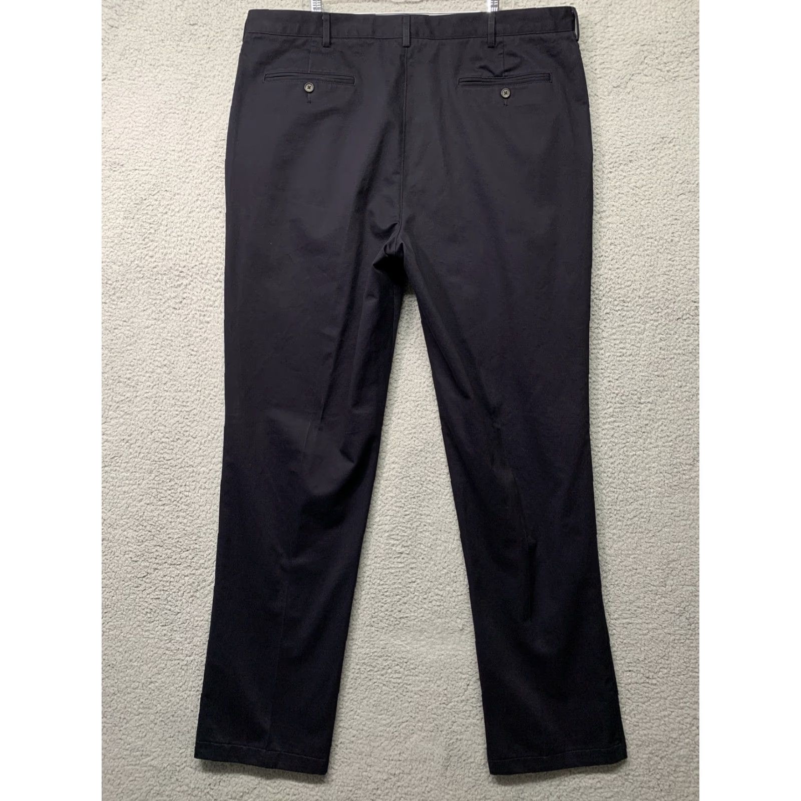Lands' End Lands' End Dress Pants Men 42T Dark Blue Traditional Fit Straight Leg 100% Baumwolle/Cotton Slash Pockets Regular 42 Long Mens Size US 42 / EU 58 - 4 Thumbnail