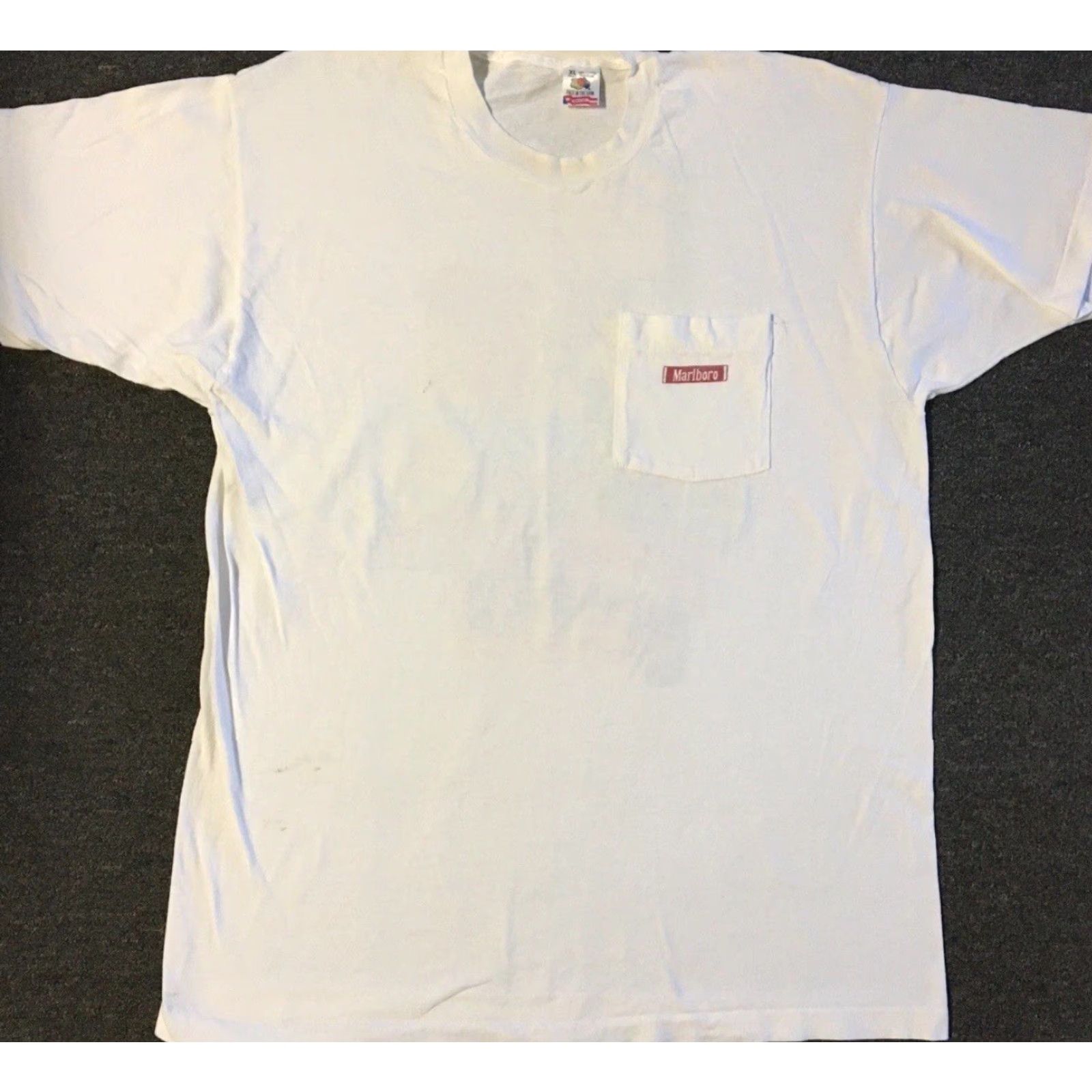 Marlboro VINTAGE Marlboro Shirt XL White 90s Cowboy Rodeo T-Shirt Men Short Sleeve USA 80s Grunge Biker Rock Smoke Retro Camels Single Stitch Size US XL / EU 56 / 4 - 2 Thumbnail