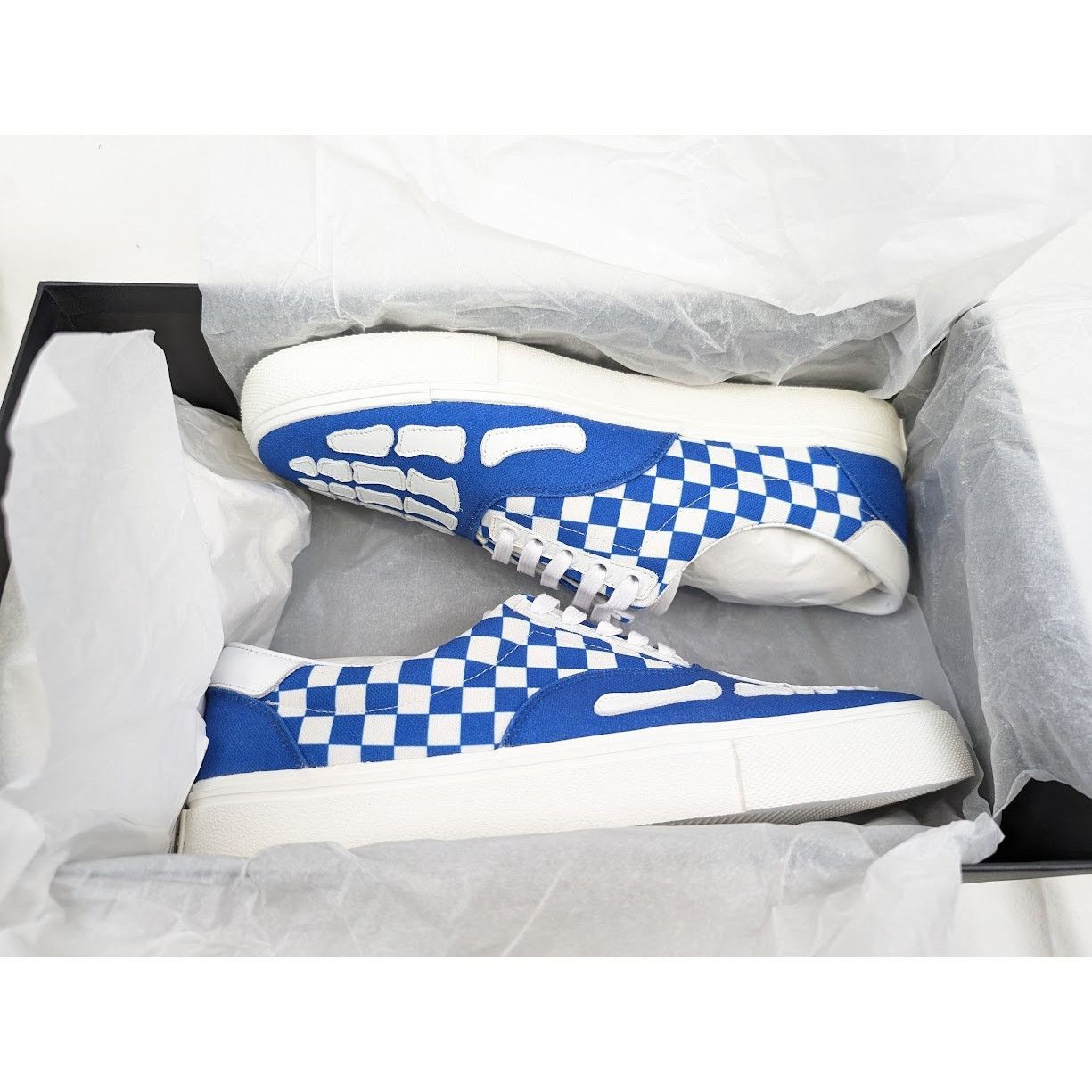 Amiri o1rshd1 Checkered Skel Toe Lace Up in Blue/White Size US 9 / EU 42 - 22 Thumbnail