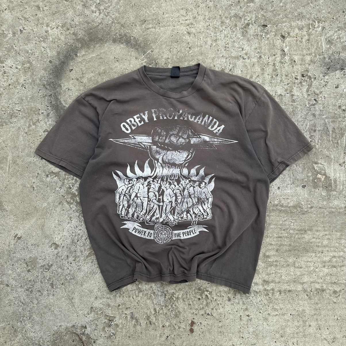 Obey × Vintage Vintage Obey T-shirts Big Logo Obey Propaganda Skate Y2K Size US XL / EU 56 / 4 - 1 Thumbnail