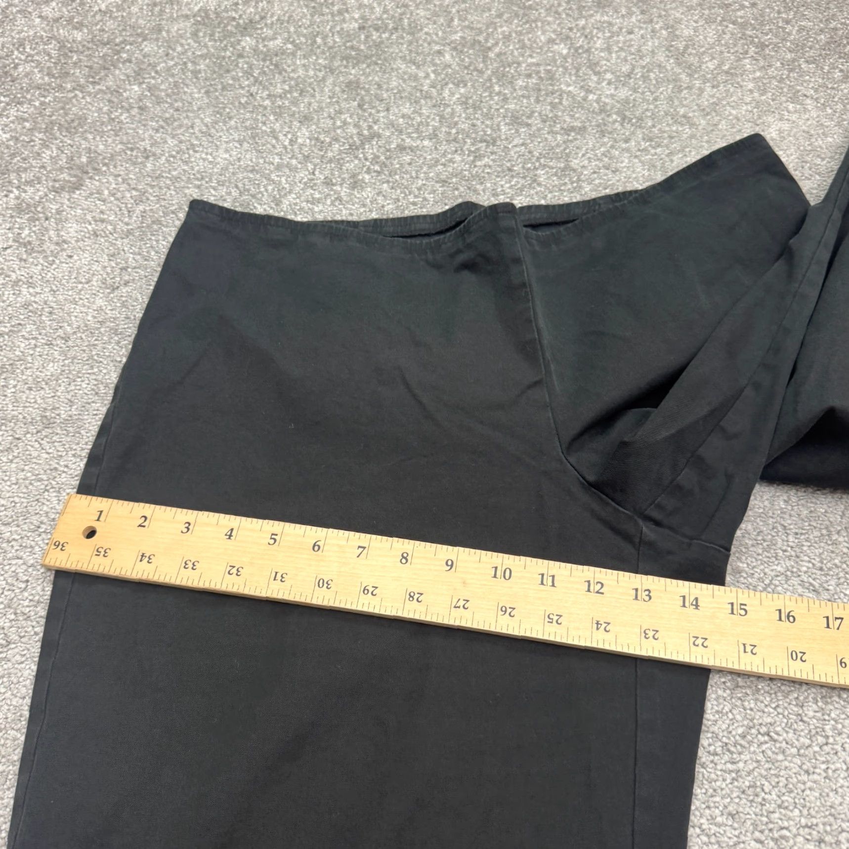 Eileen Fisher Eileen Fisher Pull On Ankle Pants womens Large Black Mid Rise Straight Leg 38x27 Size 36" / US 14 / IT 50 - 7 Thumbnail