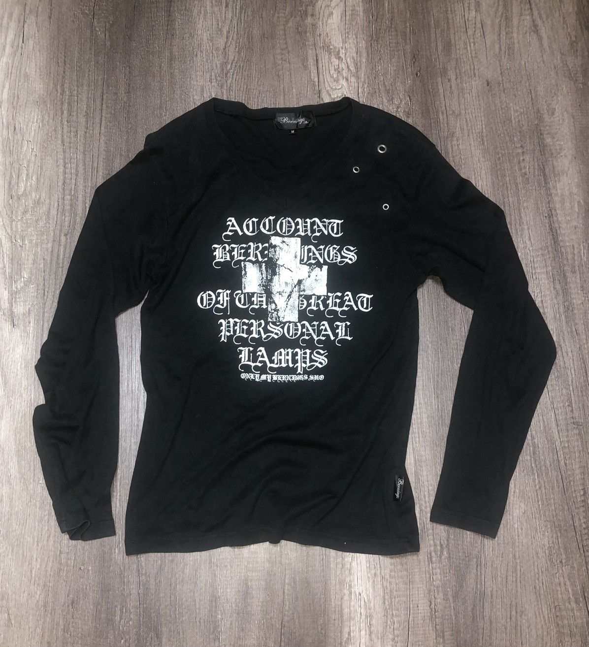 Japanese Brand Bernings Sho Black Label V Stitch Long Sleeve Tee Shirt Size US M / EU 48-50 / 2 - 25 Thumbnail