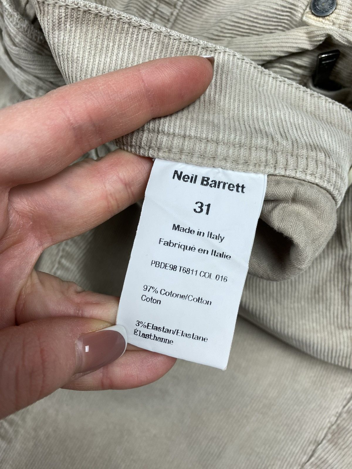 Neil Barrett Neil Barrett Men’s Corduroy Chino Pants Trousers Size US 31 - 14 Thumbnail