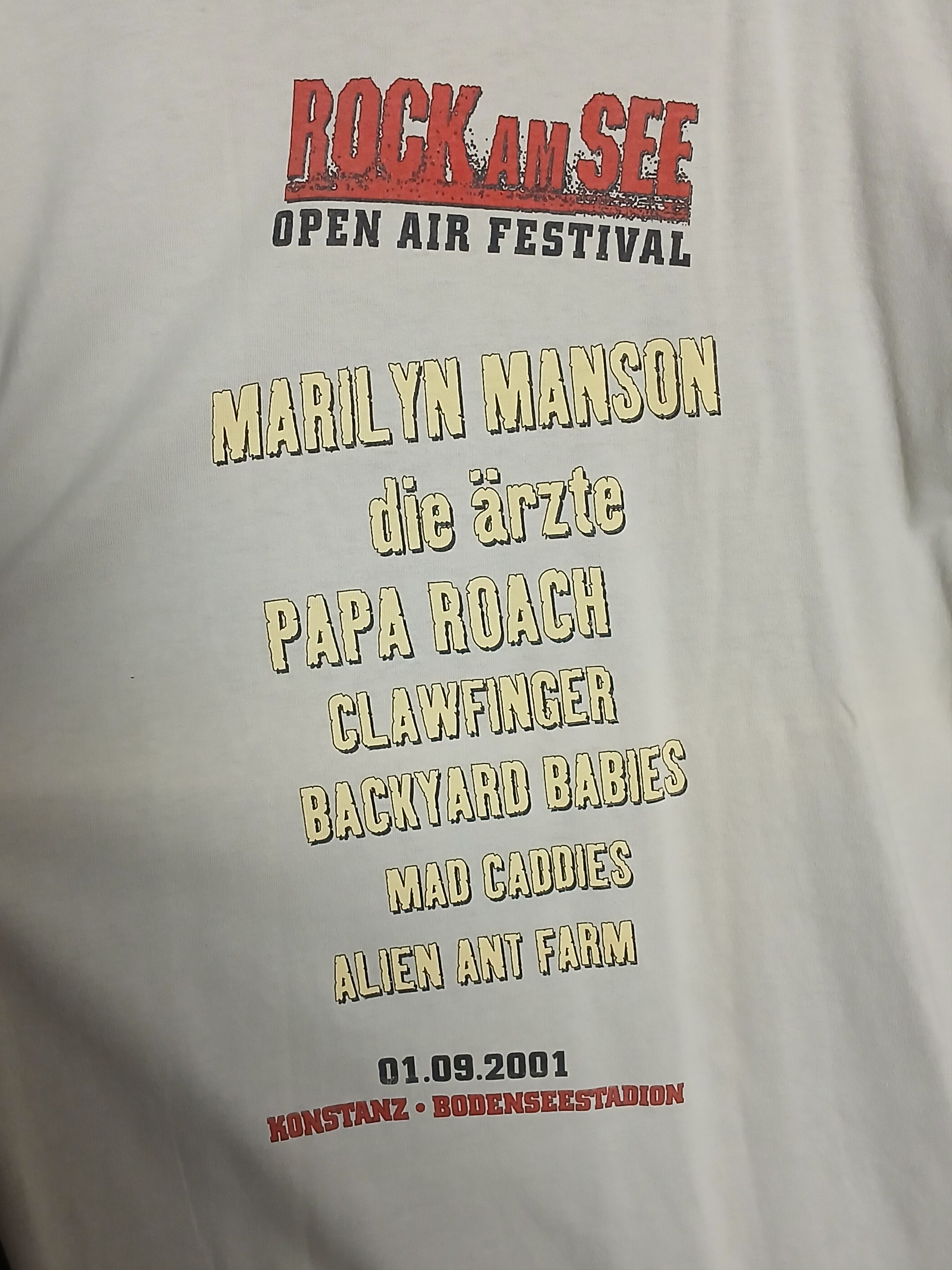 Band Tees × Marilyn Manson × Vintage Vintage 2001 Marilyn Manson Rock Am See Festival T-Shirt Size US L / EU 52-54 / 3 - 4 Thumbnail