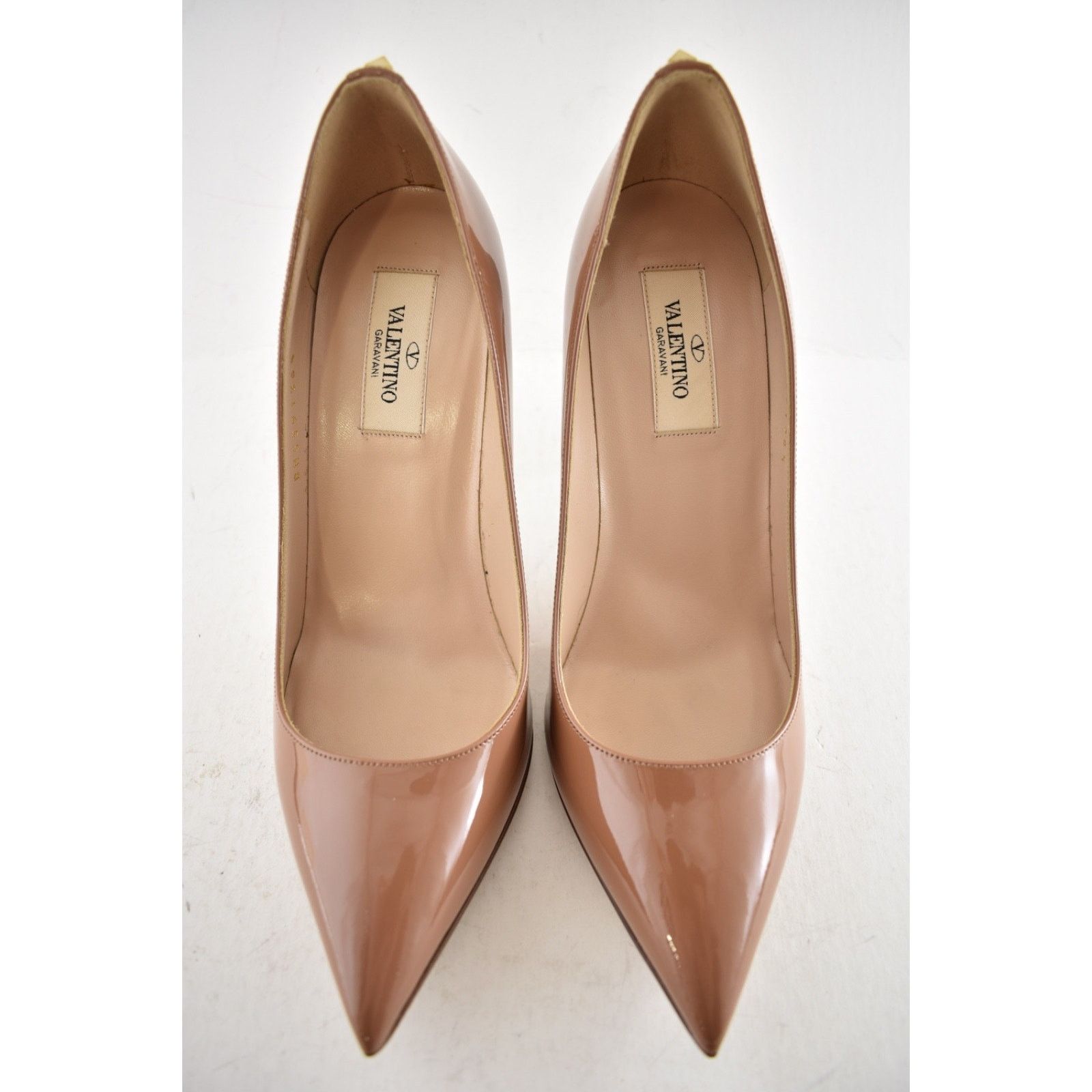 Valentino Valentino Rockstud Dark Nude Beige Patent Leather Size US 6.5 / IT 36.5 - 4 Thumbnail