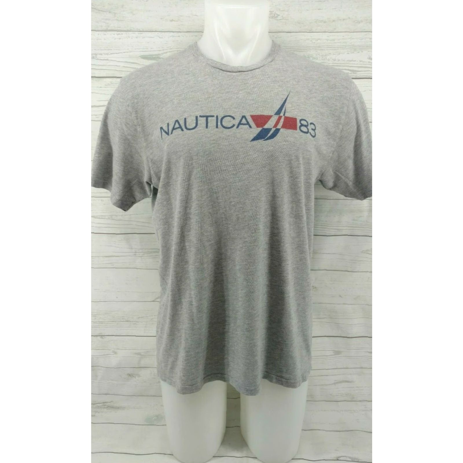 Nautica Nautica Sportswear N83 Gray Shirt Men’s Large T-Shirt Short Sleeve Solid Basic Tee Regular Fit Size US L / EU 52-54 / 3 - 2 Thumbnail