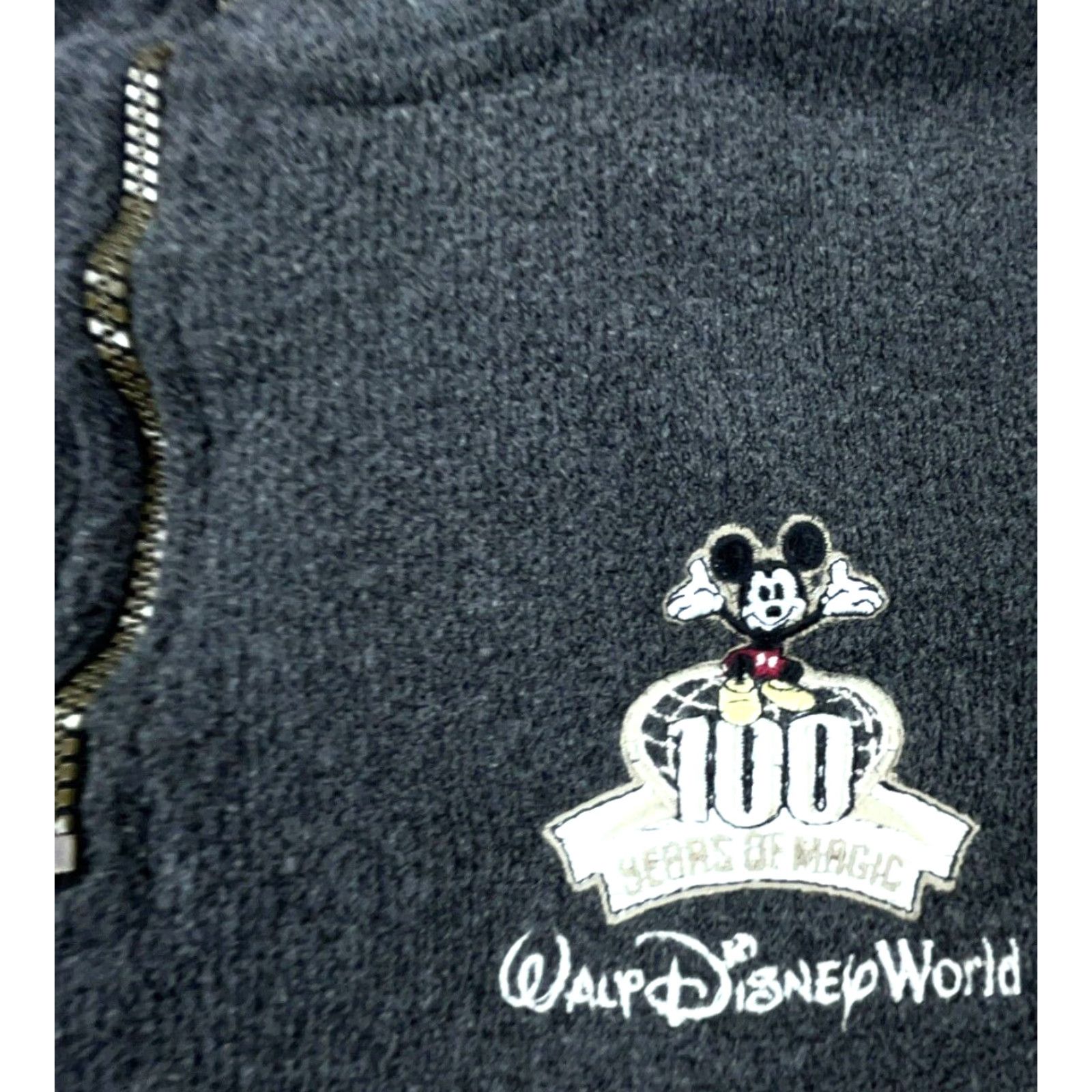 Disney VINTAGE Disney Mickey Mouse Disney Sweater Men XL Gray Fleece Pullover 1/4 Zip Logo Zipper Embroidered Mock Neck 90s Cartoon Classic USA Mens Size US XL / EU 56 / 4 - 3 Thumbnail