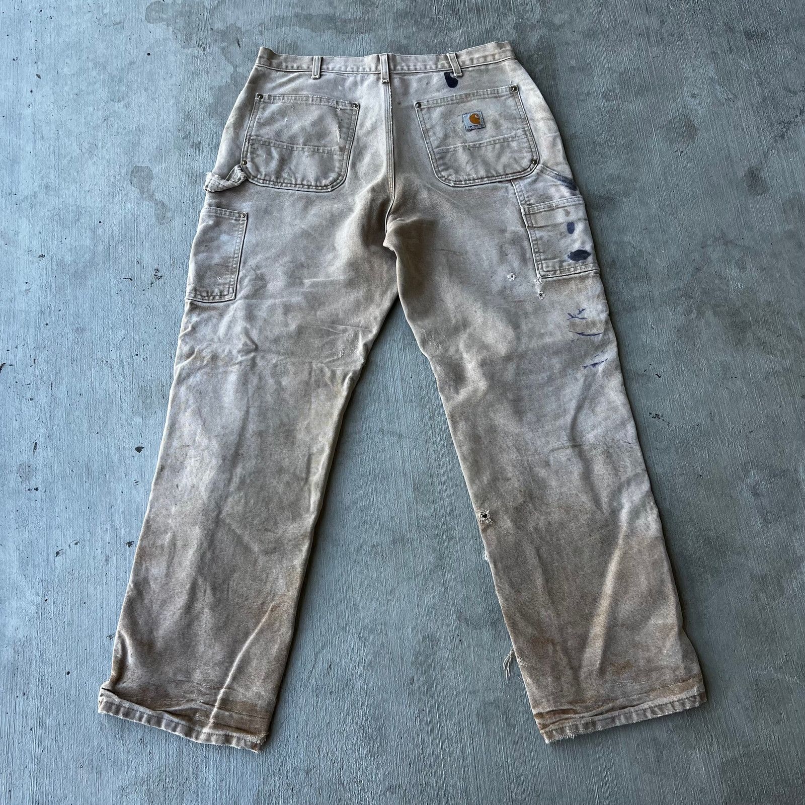 Carhartt × Vintage Carhartt faded brown double knee work wear carpenter pants Size US 33 - 5 Thumbnail